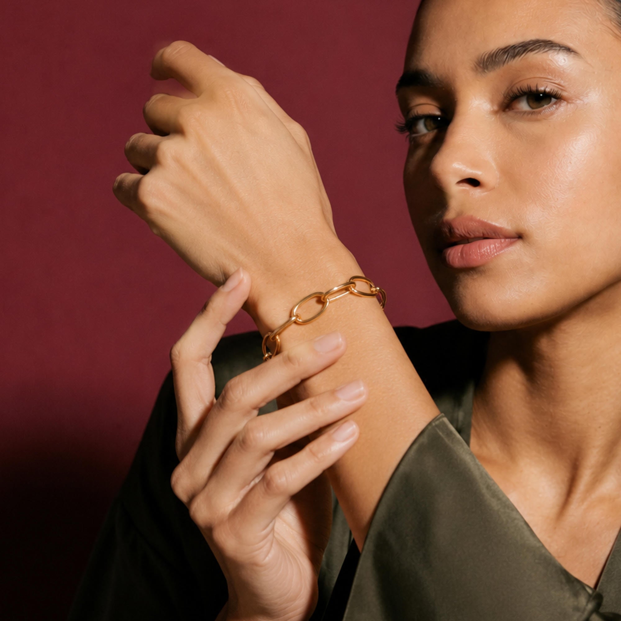 Brazalete ajustable de eslabon largo 13mm