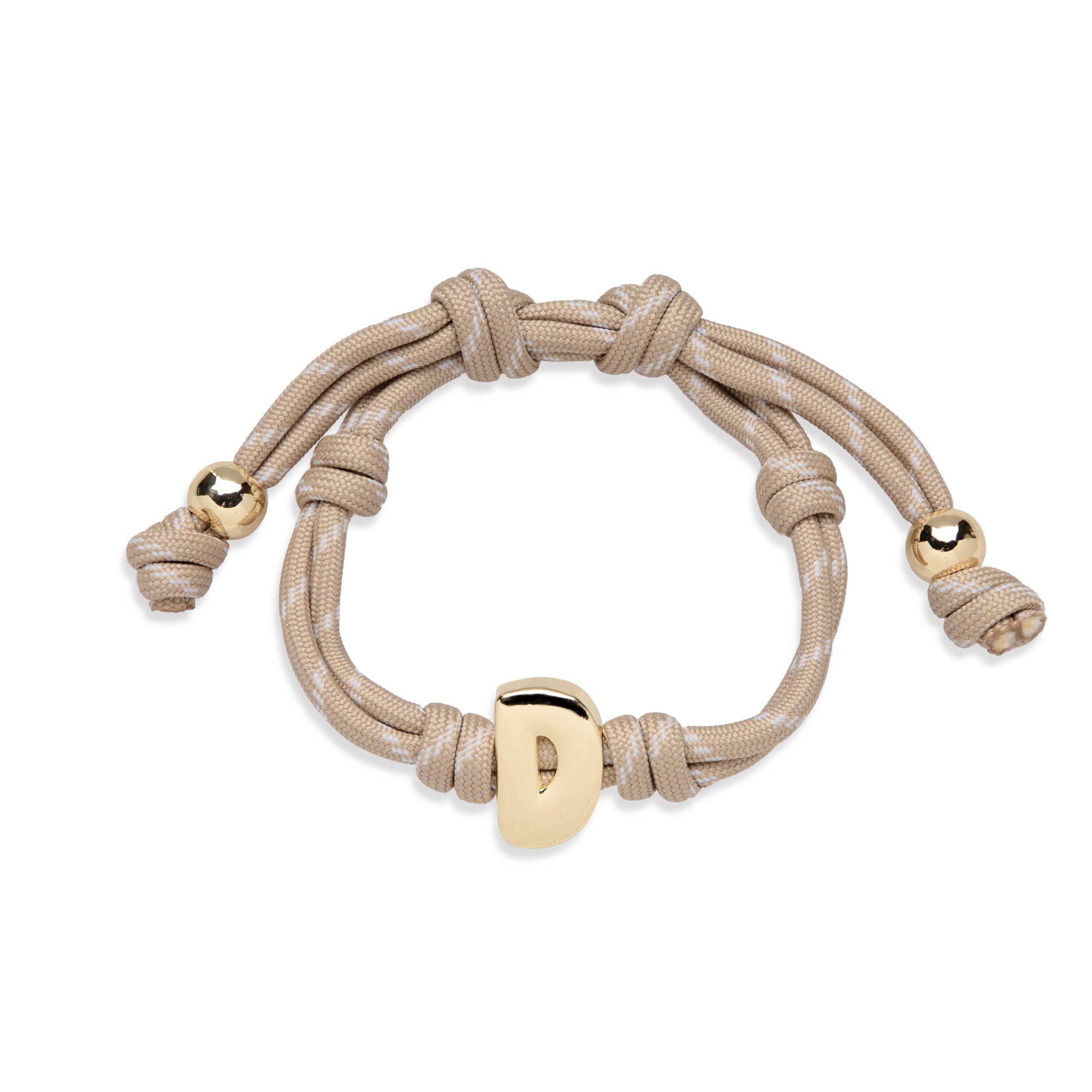 Pulsera ajustable de cordon trenzado con letra a tipo burbuja 20mm