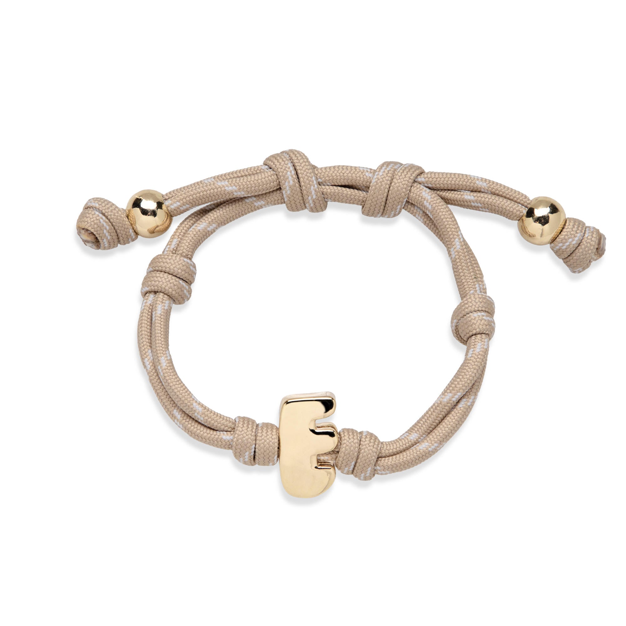 Pulsera ajustable de cordon trenzado con letra a tipo burbuja 20mm
