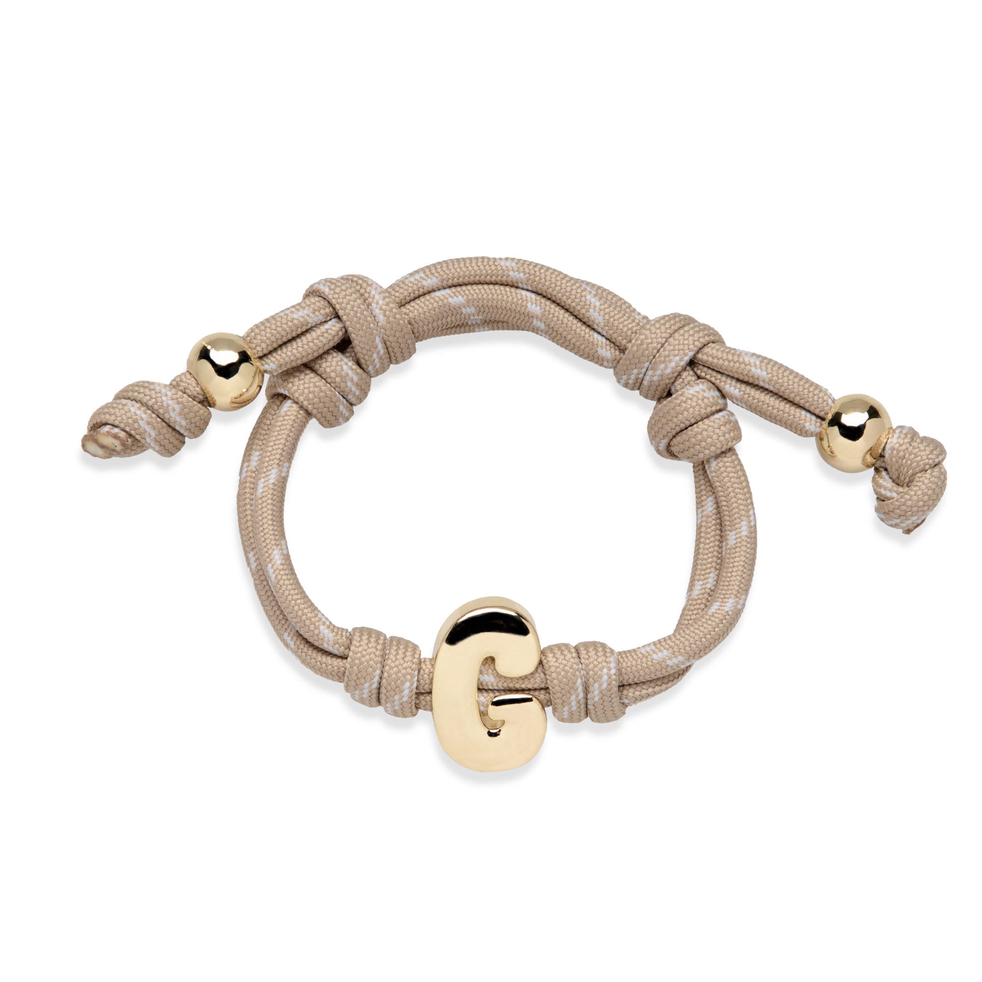 Pulsera ajustable de cordon trenzado con letra a tipo burbuja 20mm