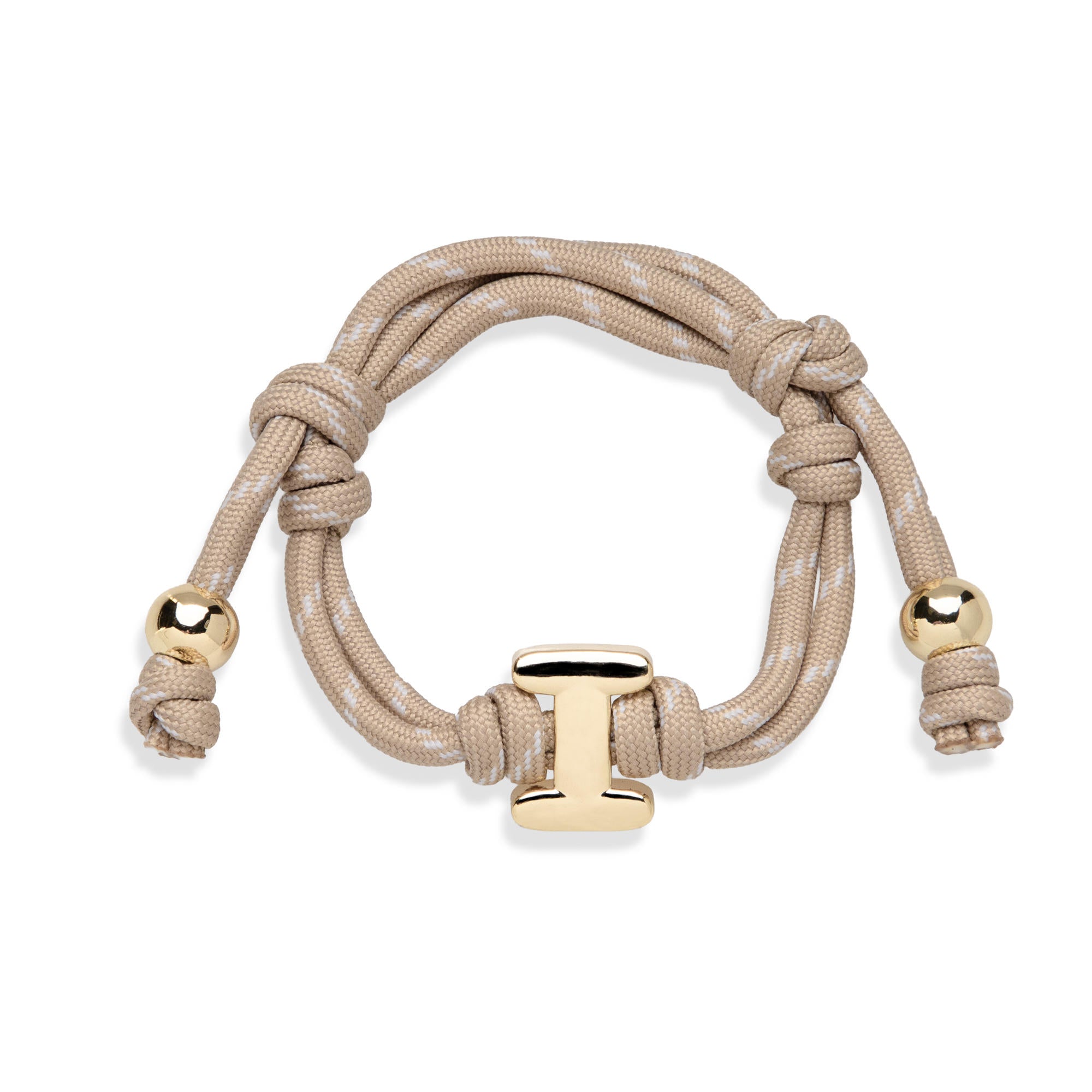 Pulsera ajustable de cordon trenzado con letra a tipo burbuja 20mm