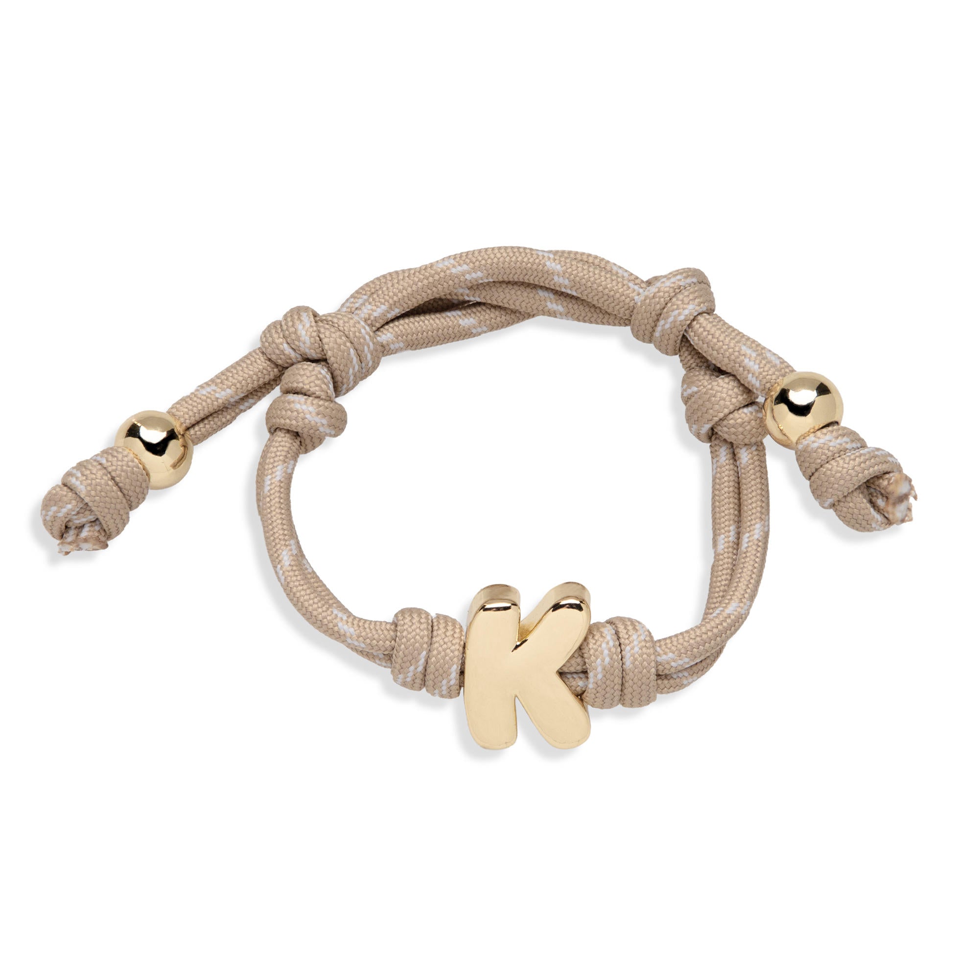 Pulsera ajustable de cordon trenzado con letra a tipo burbuja 20mm