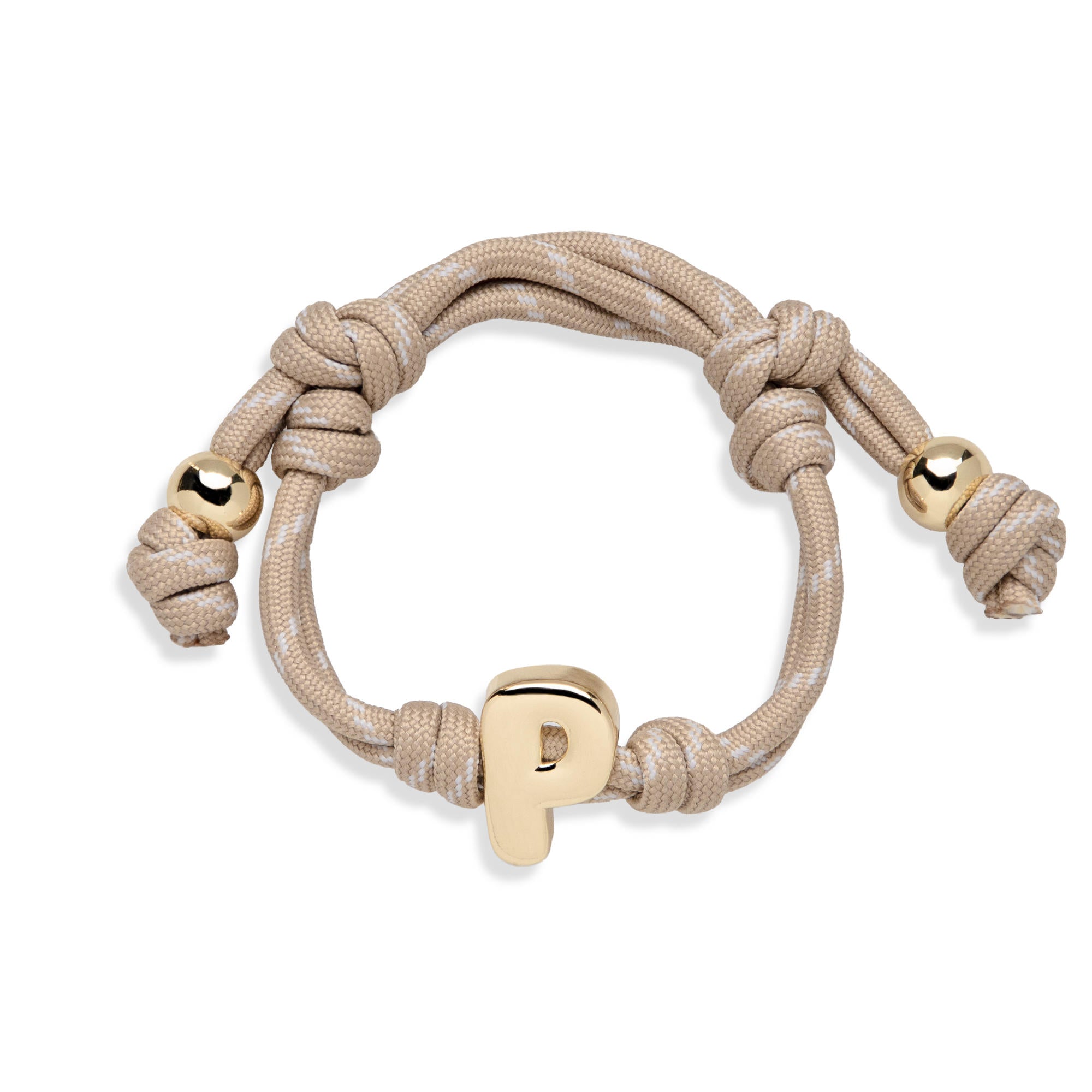 Pulsera ajustable de cordon trenzado con letra a tipo burbuja 20mm