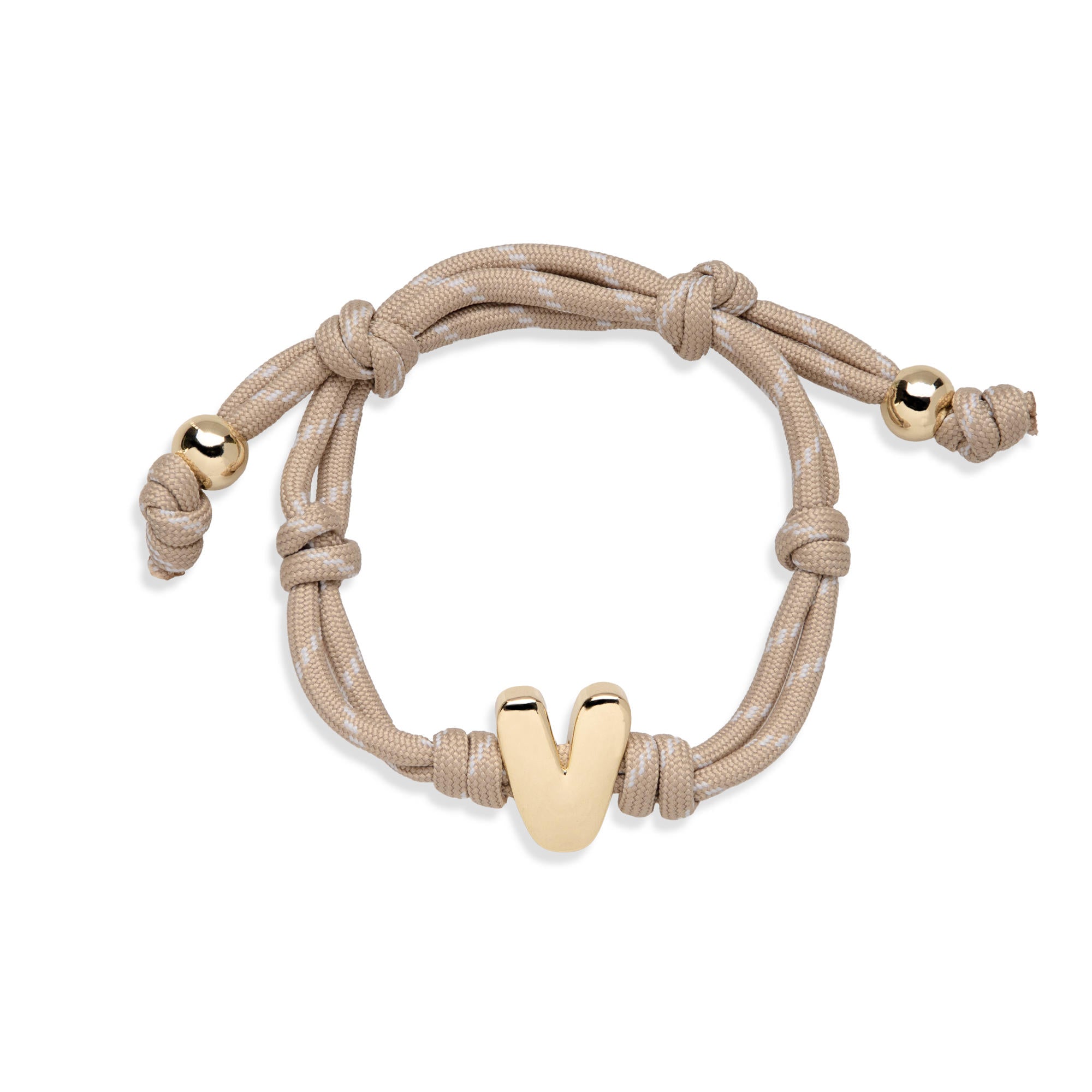 Pulsera ajustable de cordon trenzado con letra a tipo burbuja 20mm