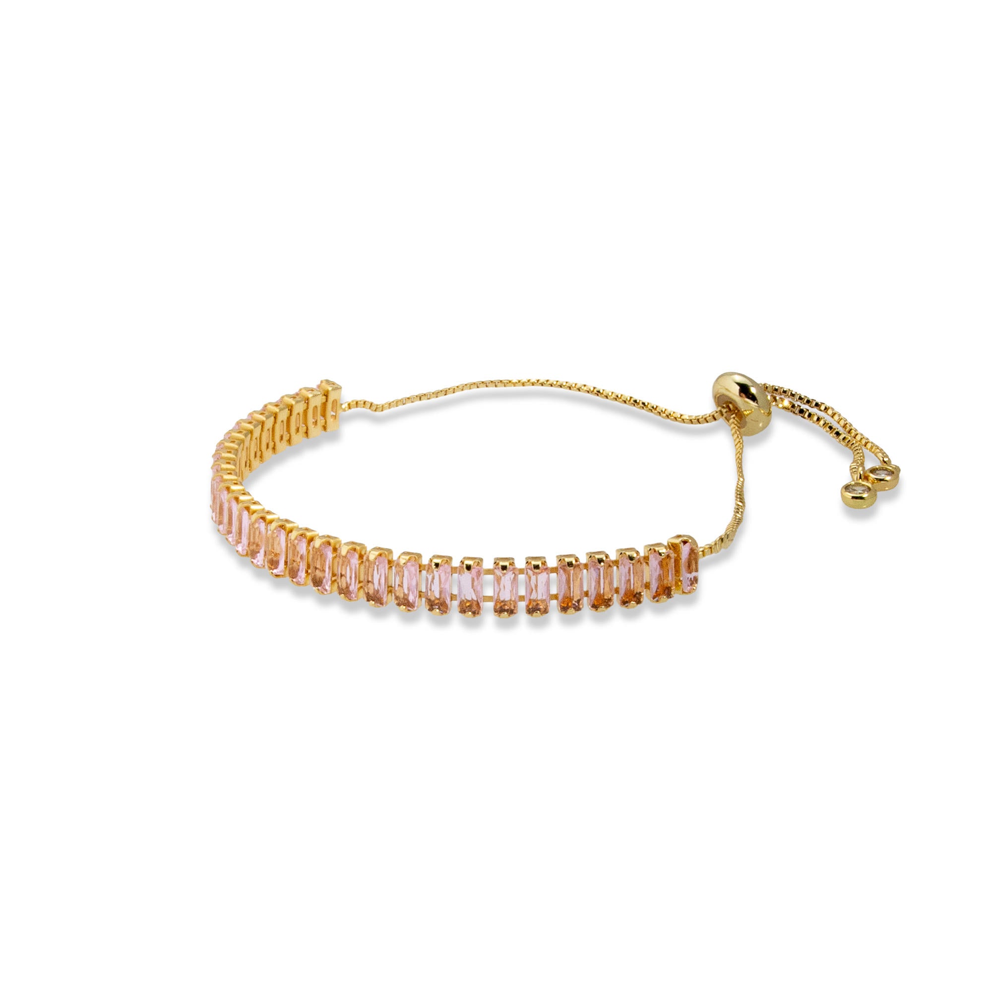 Pulsera de tenis ajustable con circonia baguete 11mm