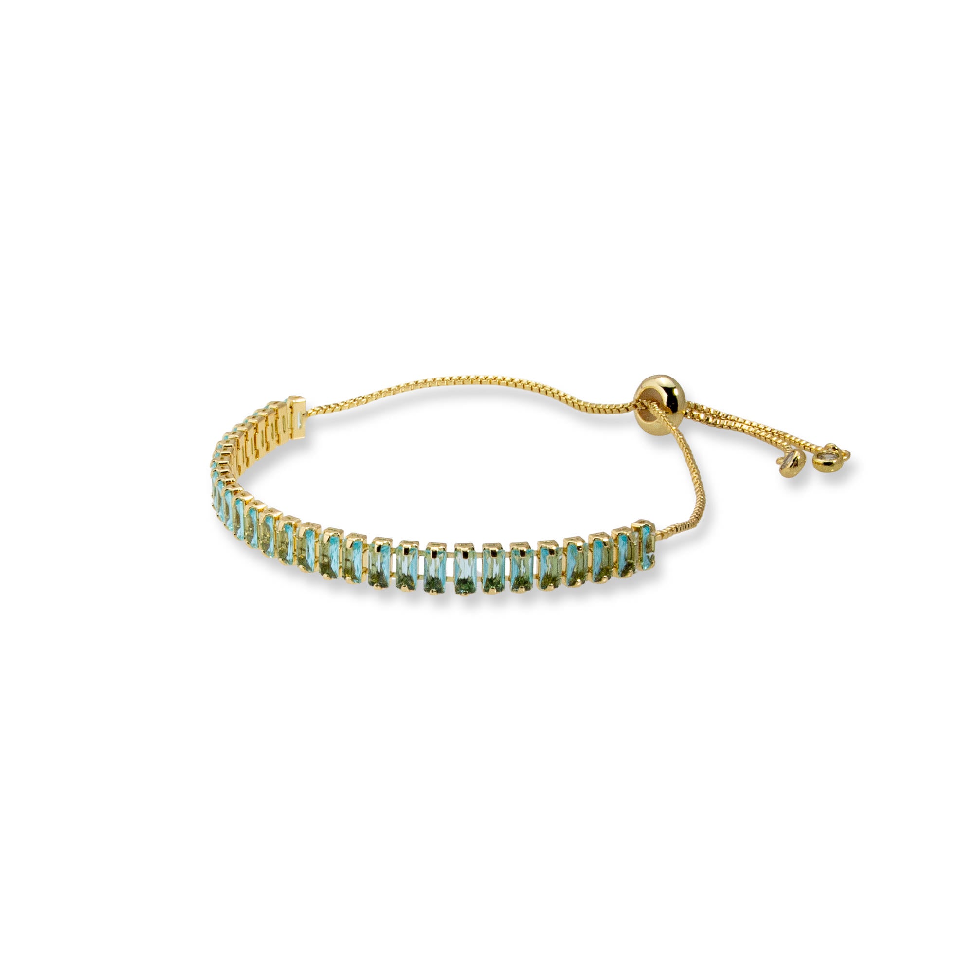 Pulsera de tenis ajustable con circonia baguete 11mm