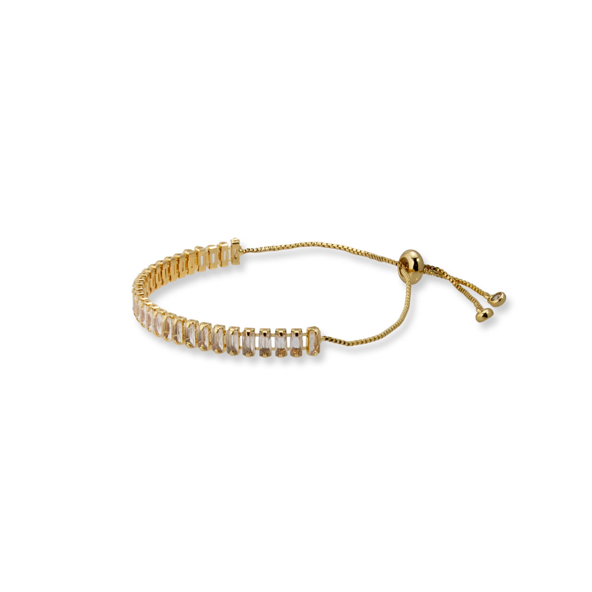 Pulsera de tenis ajustable con circonia baguete 11mm