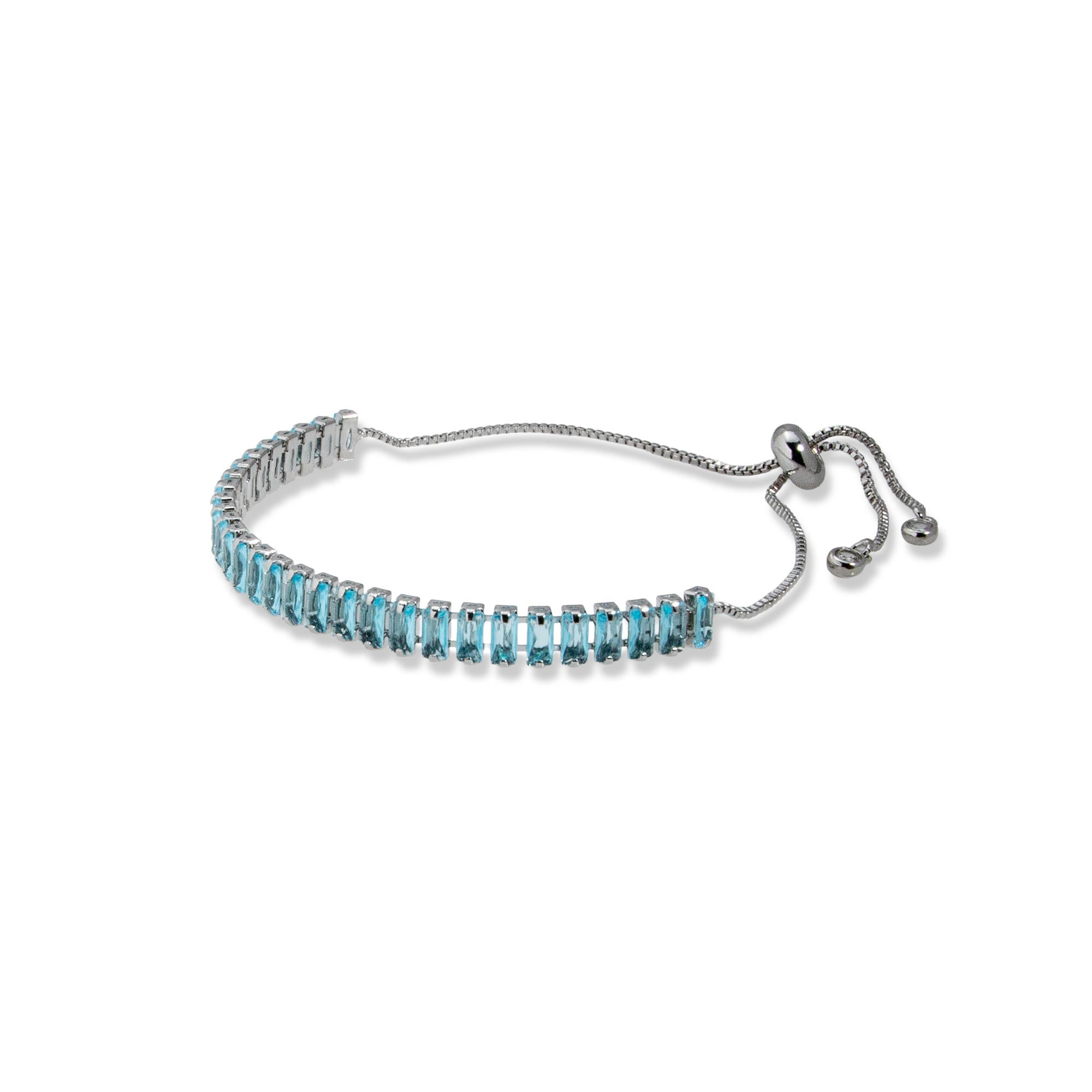 Pulsera de tenis ajustable con circonia baguete 11mm
