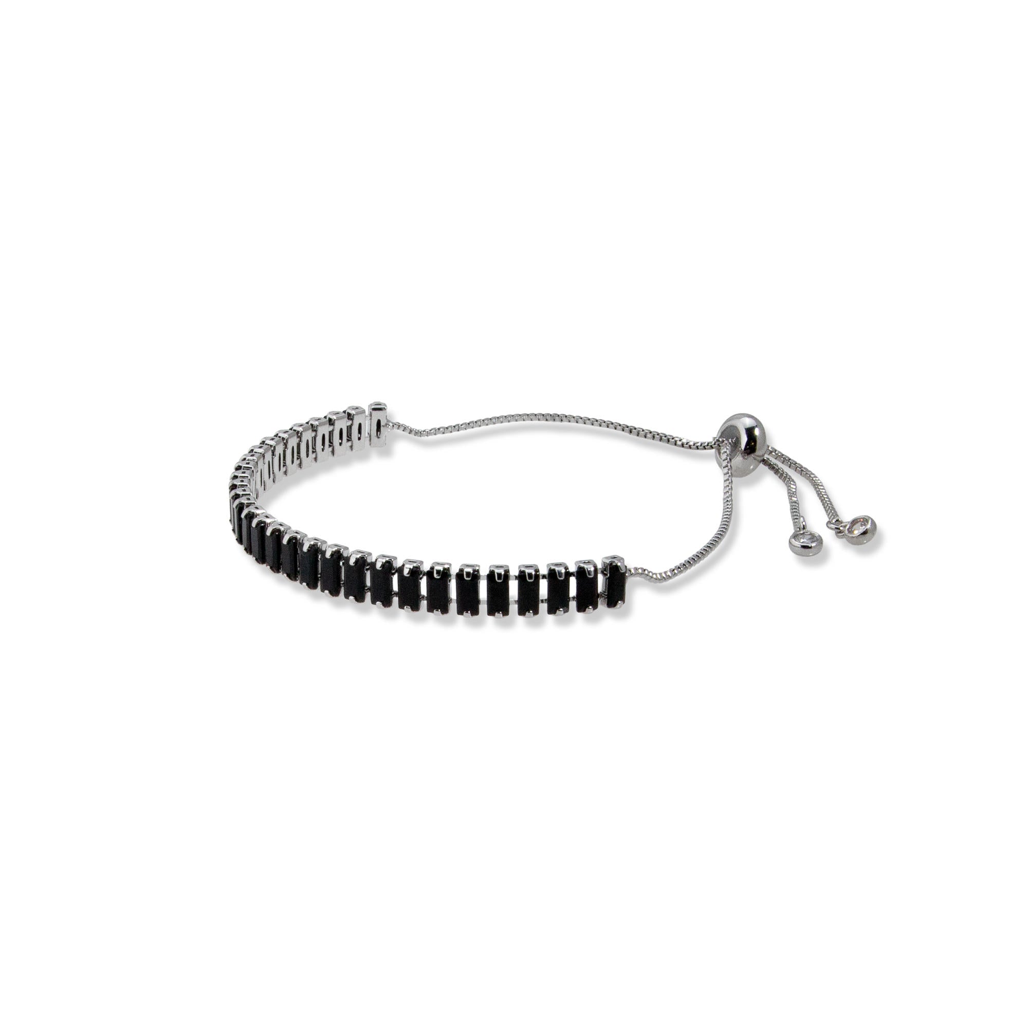 Pulsera de tenis ajustable con circonia baguete 11mm
