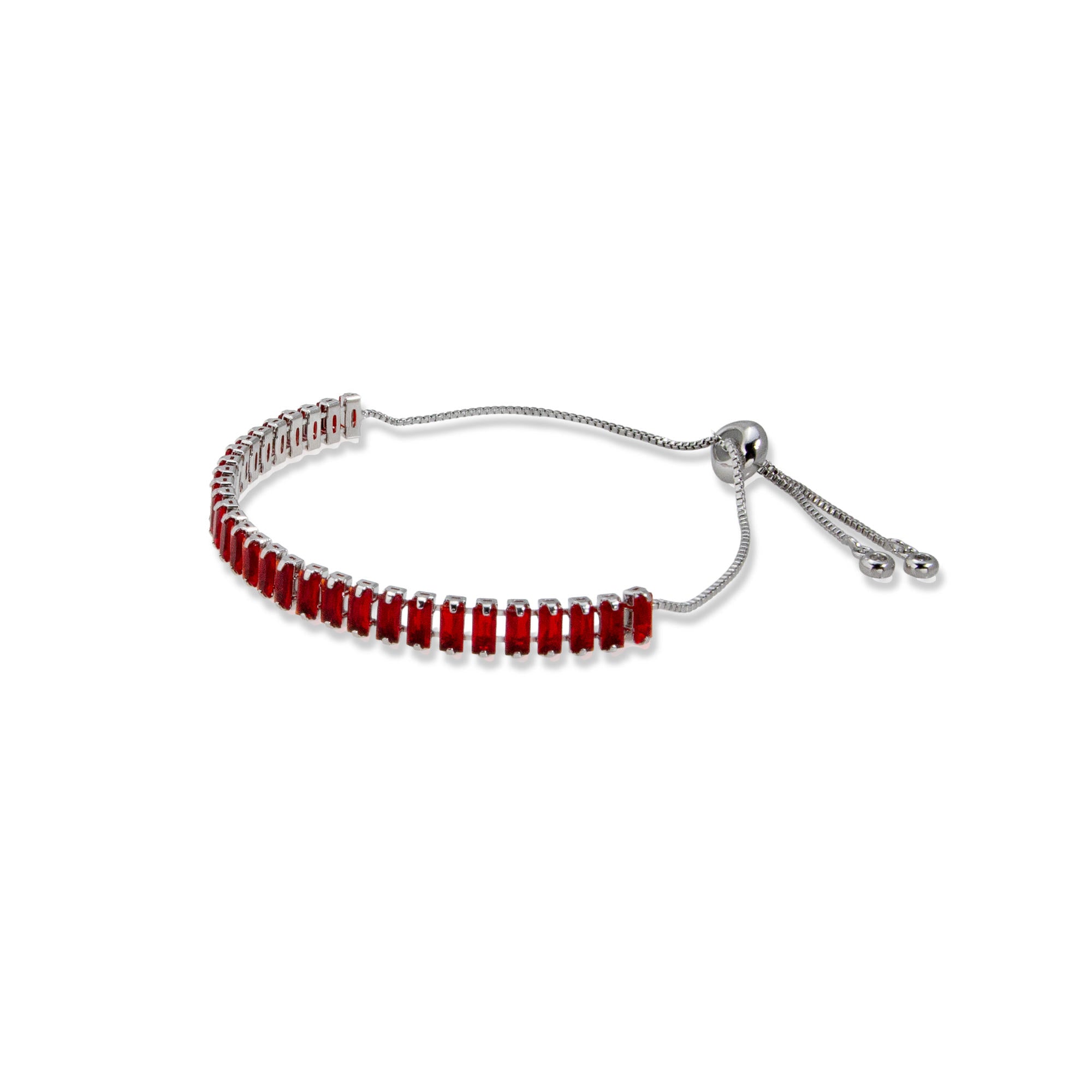 Pulsera de tenis ajustable con circonia baguete 11mm
