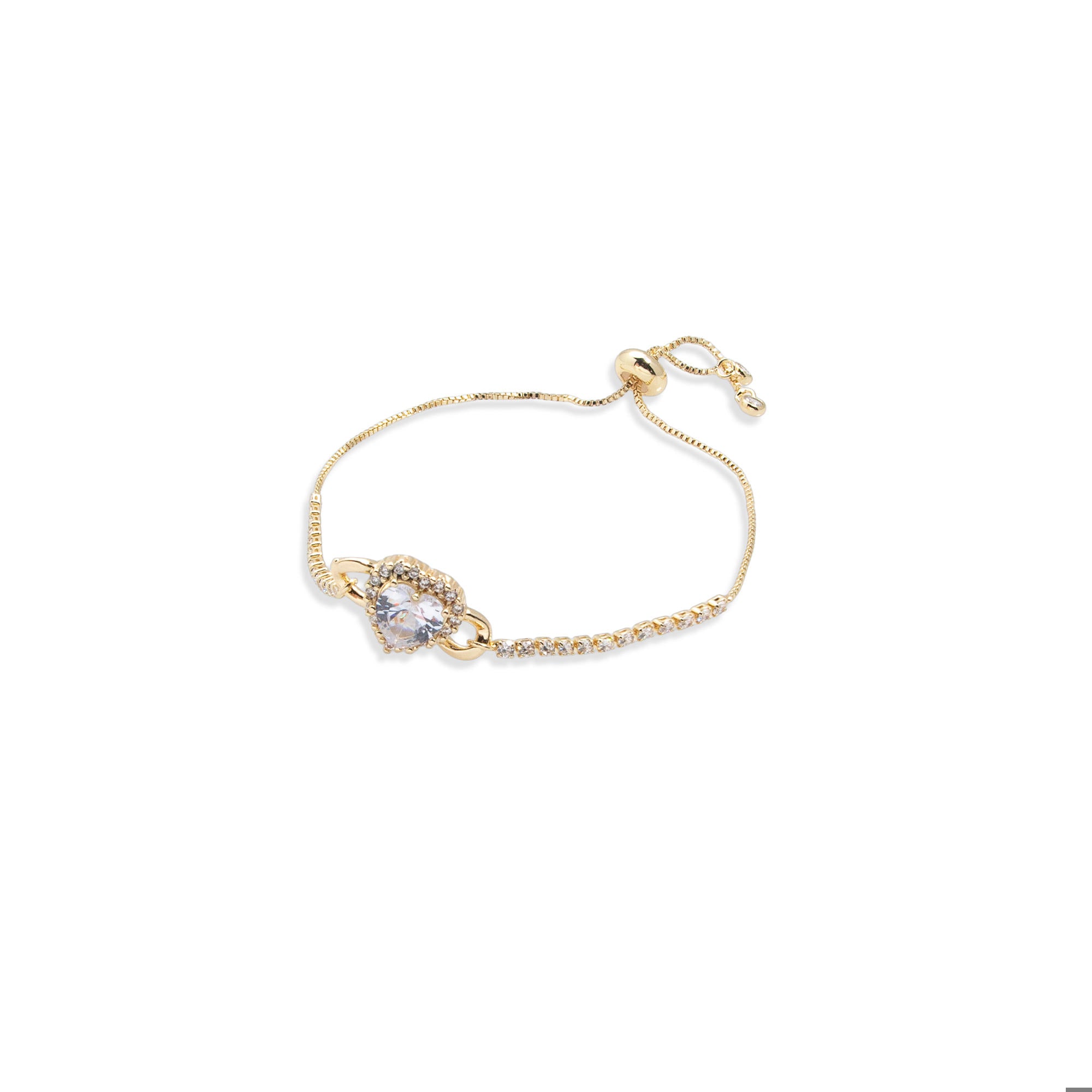 Pulsera de tenis con circonias y corazon 13mm