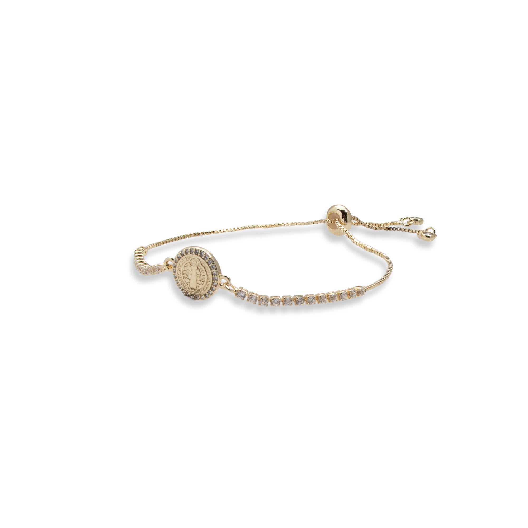 Pulsera de tenis ajustable con circonias San Benito 12mm