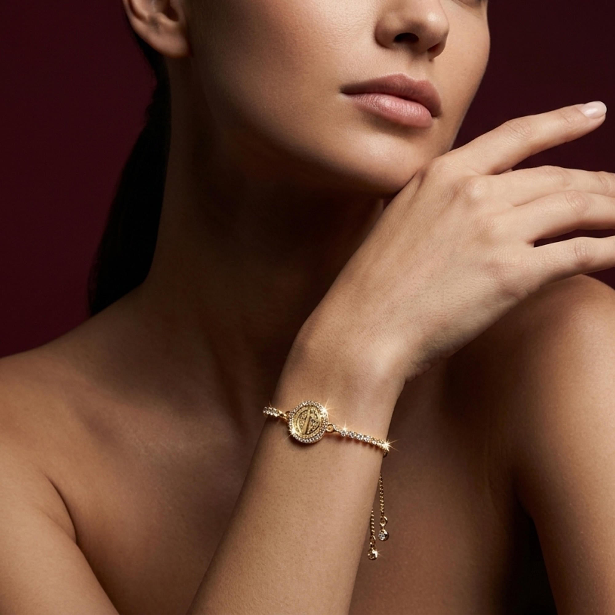 Pulsera de tenis ajustable con circonias San Benito 12mm