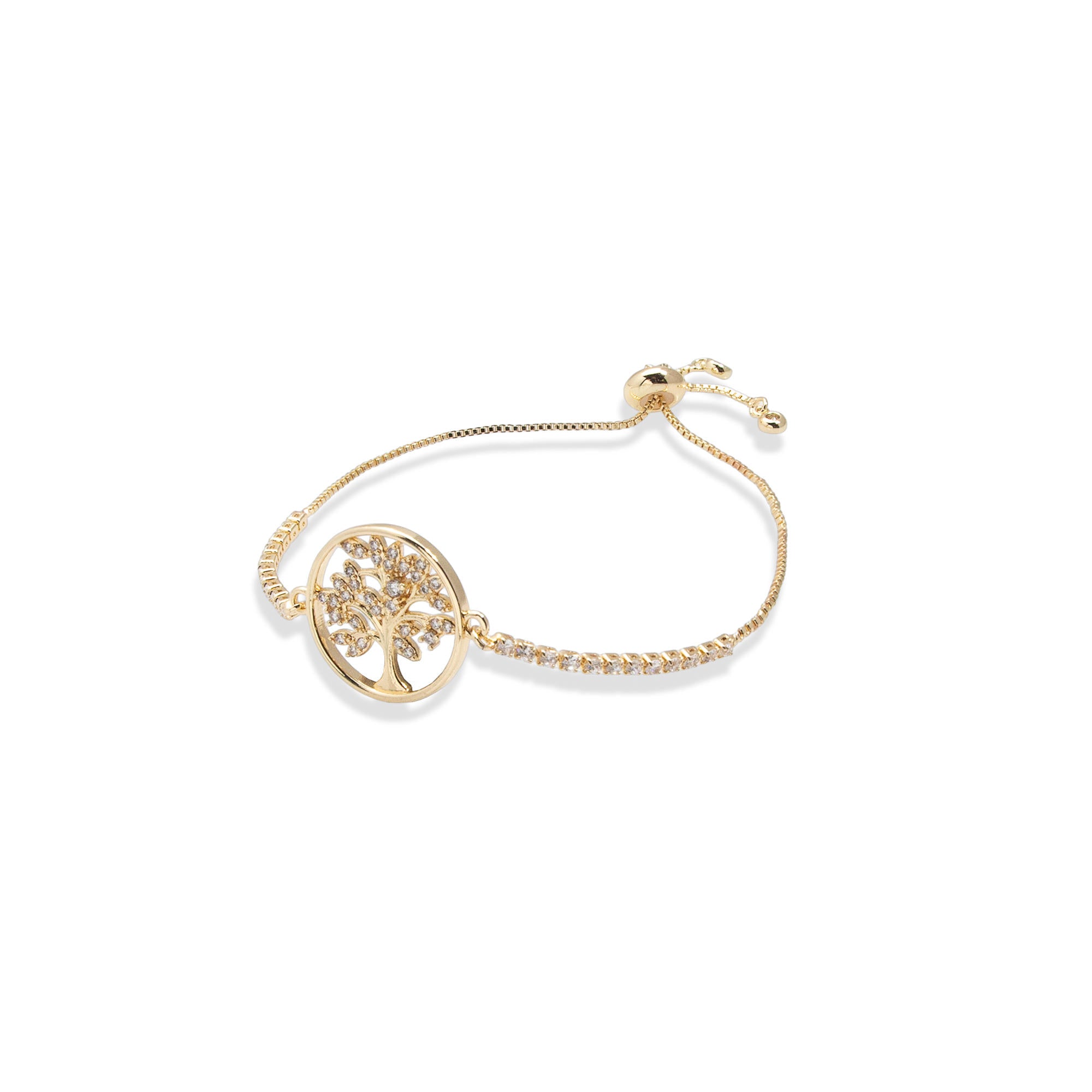Pulsera de tenis ajustable con circonias arbol de la vida 30mm