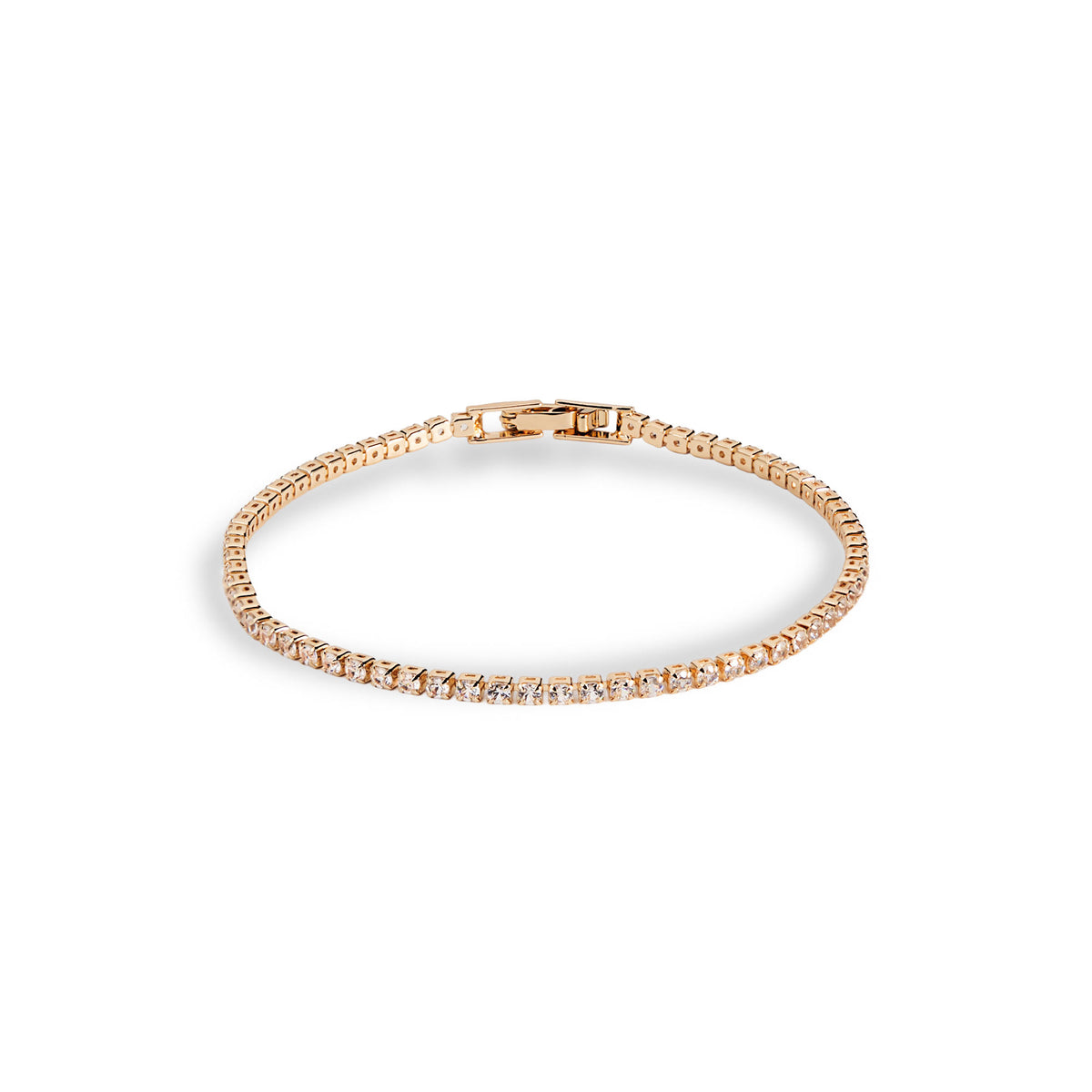 Pulsera de circonias con broche de caja 18cm