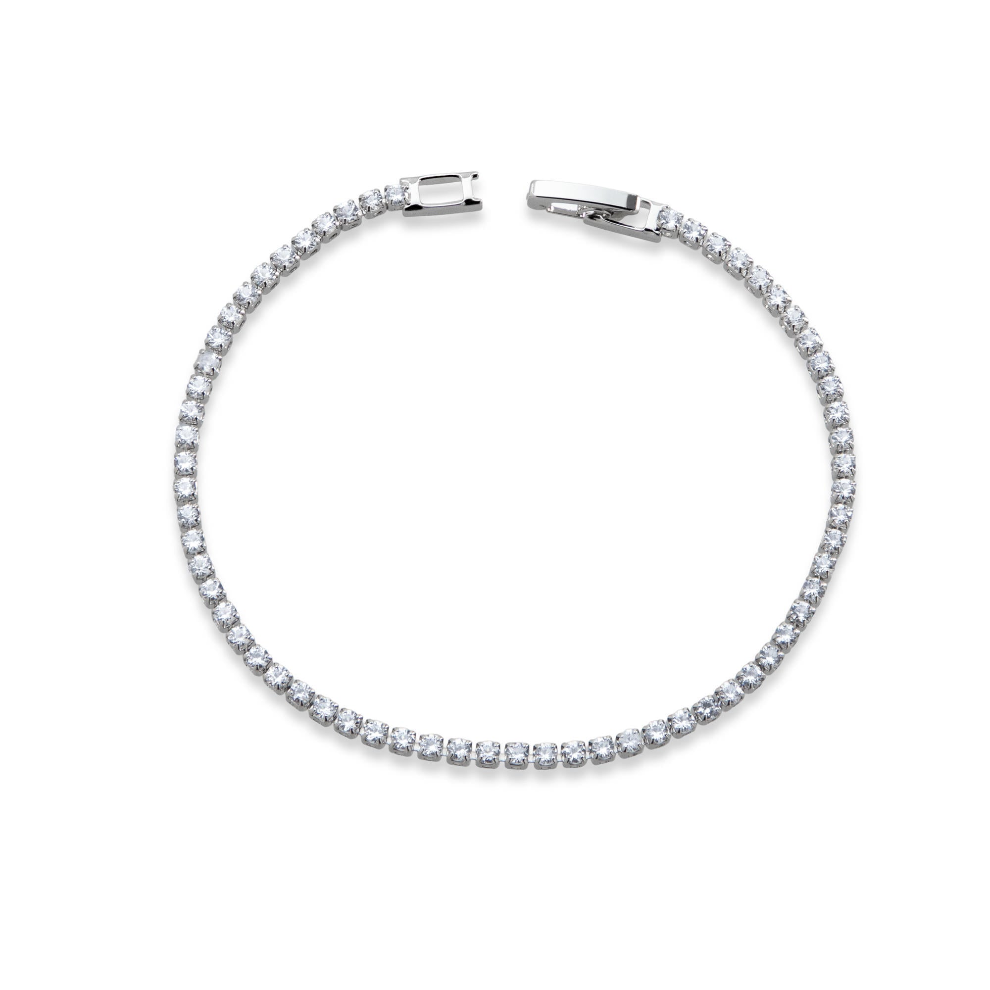 Pulsera de circonias con broche de caja 18cm