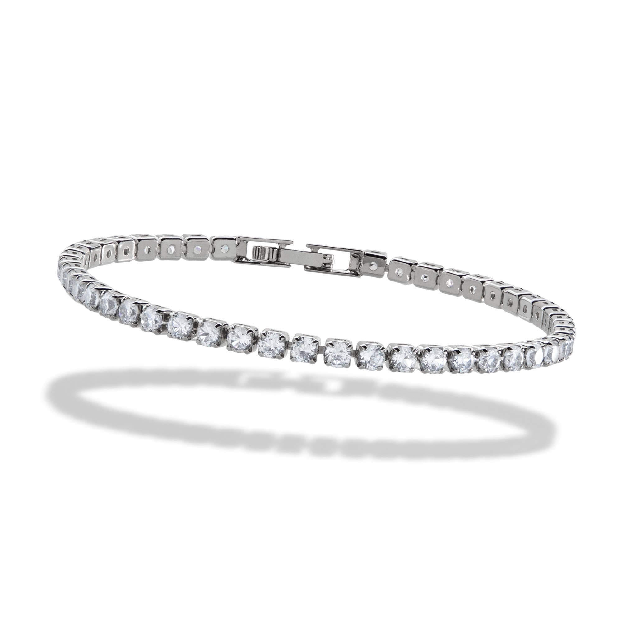 Pulsera de circonias con broche de caja 18cm