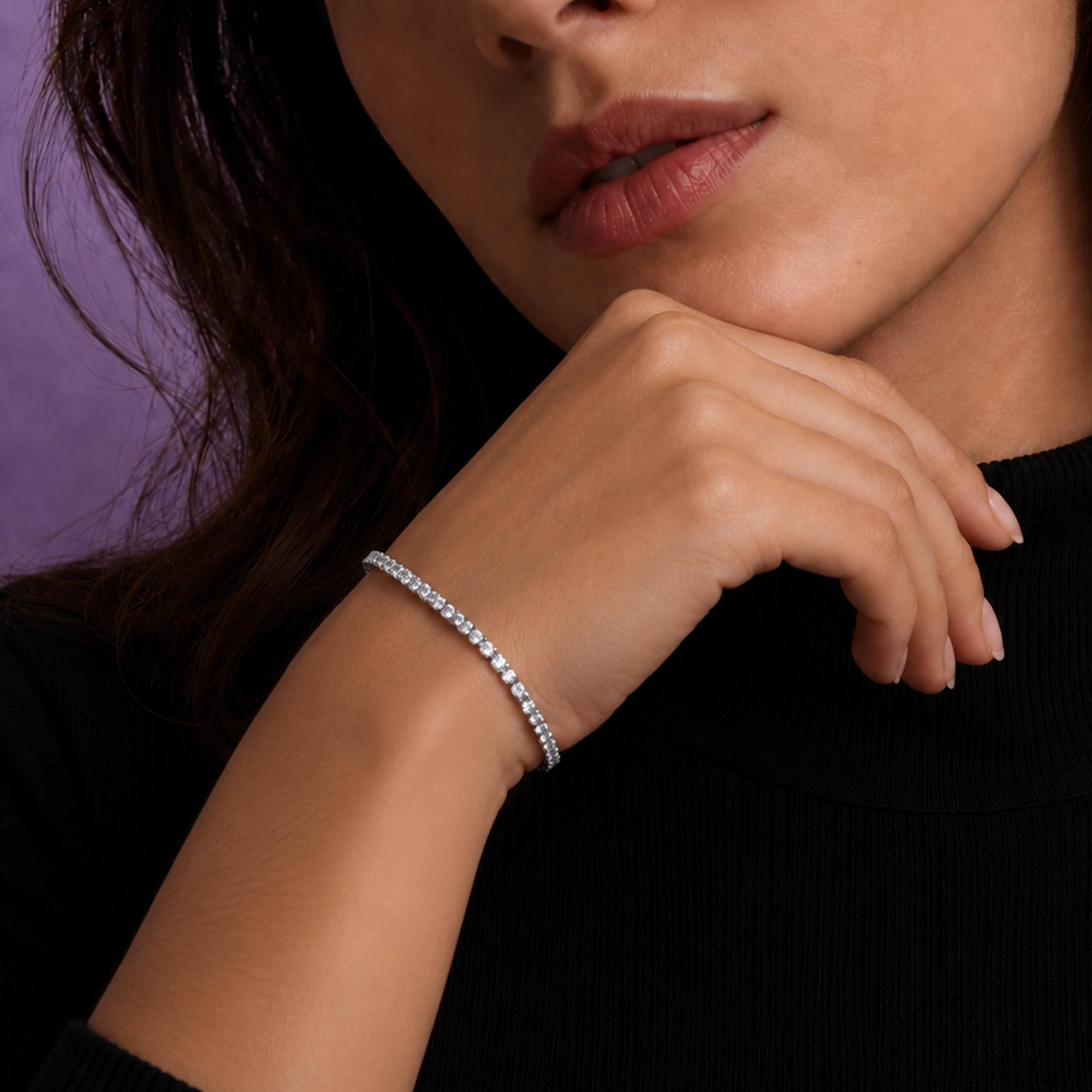 Pulsera de circonias con broche de caja 18cm