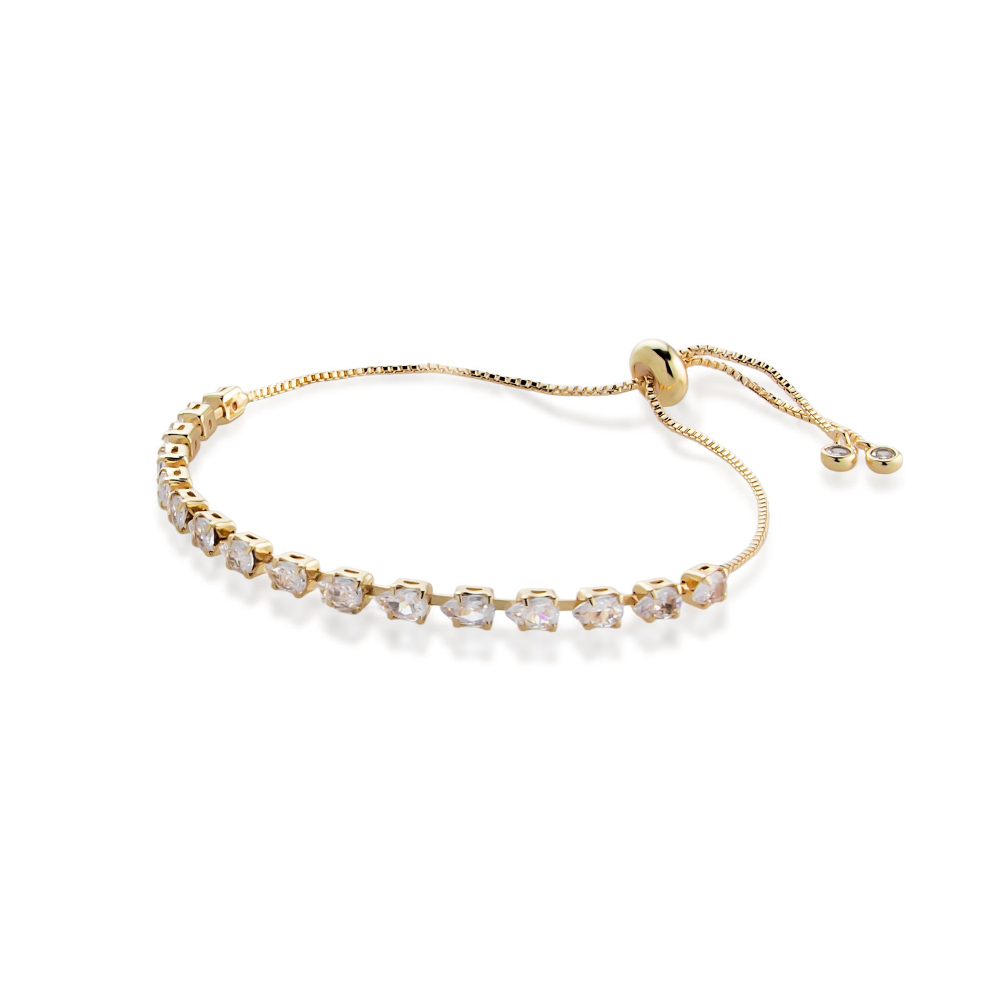 Pulsera de tenis ajustable con circonia gota 4mm