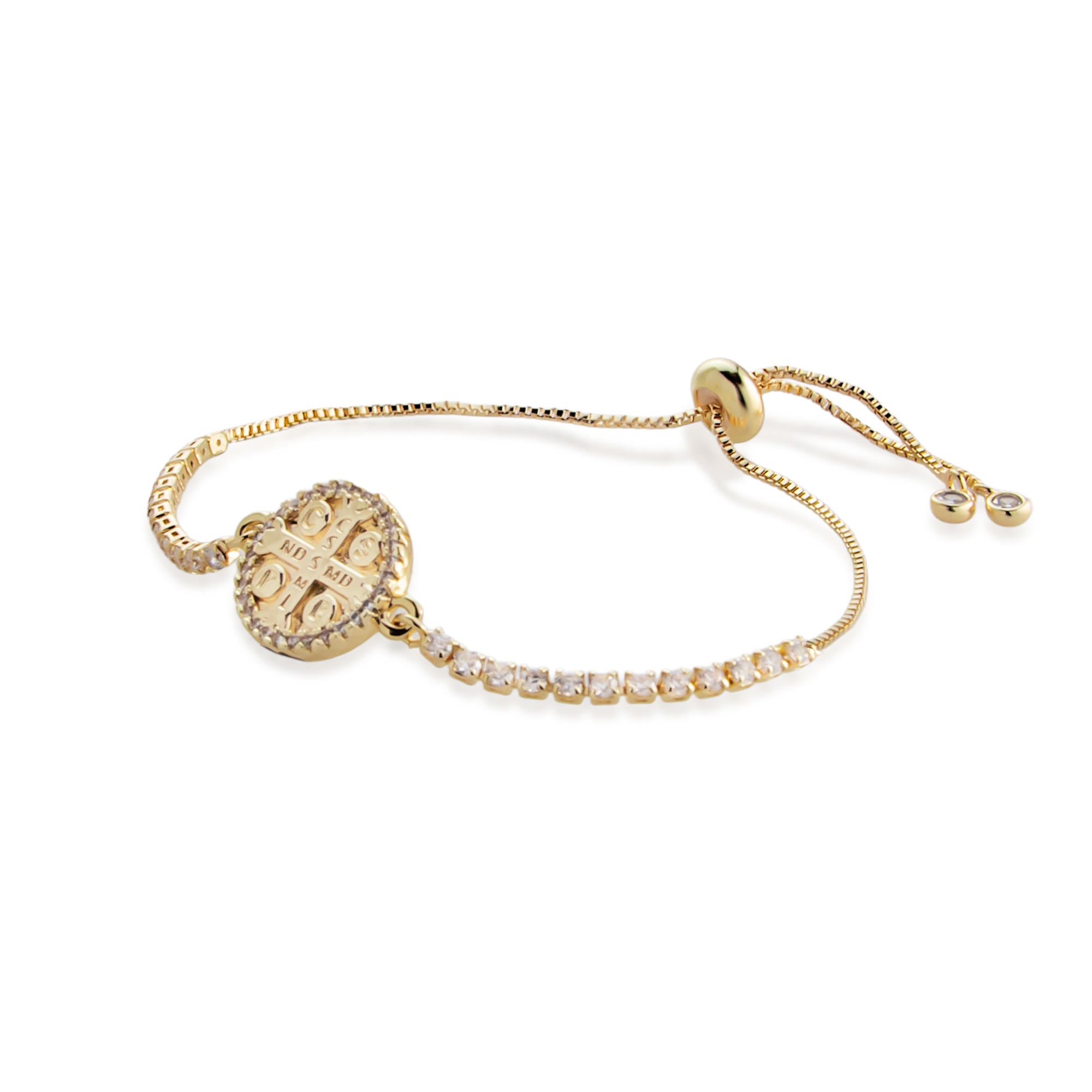 Pulsera ajustable San Benito con circonias 14mm