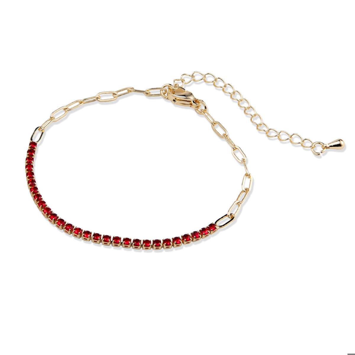 Pulsera eslabon largo con circonias 17-22cm