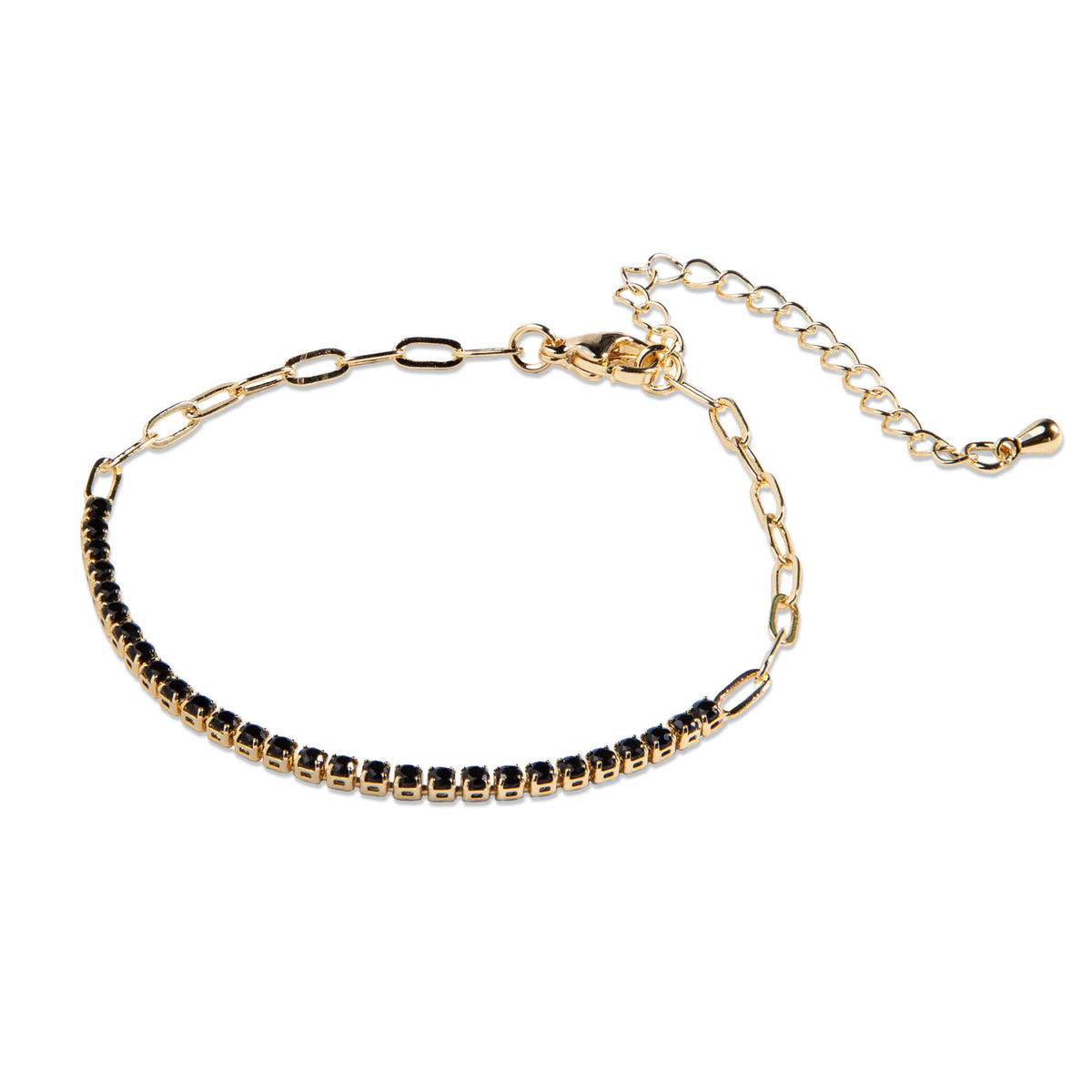 Pulsera eslabon largo con circonias 17-22cm