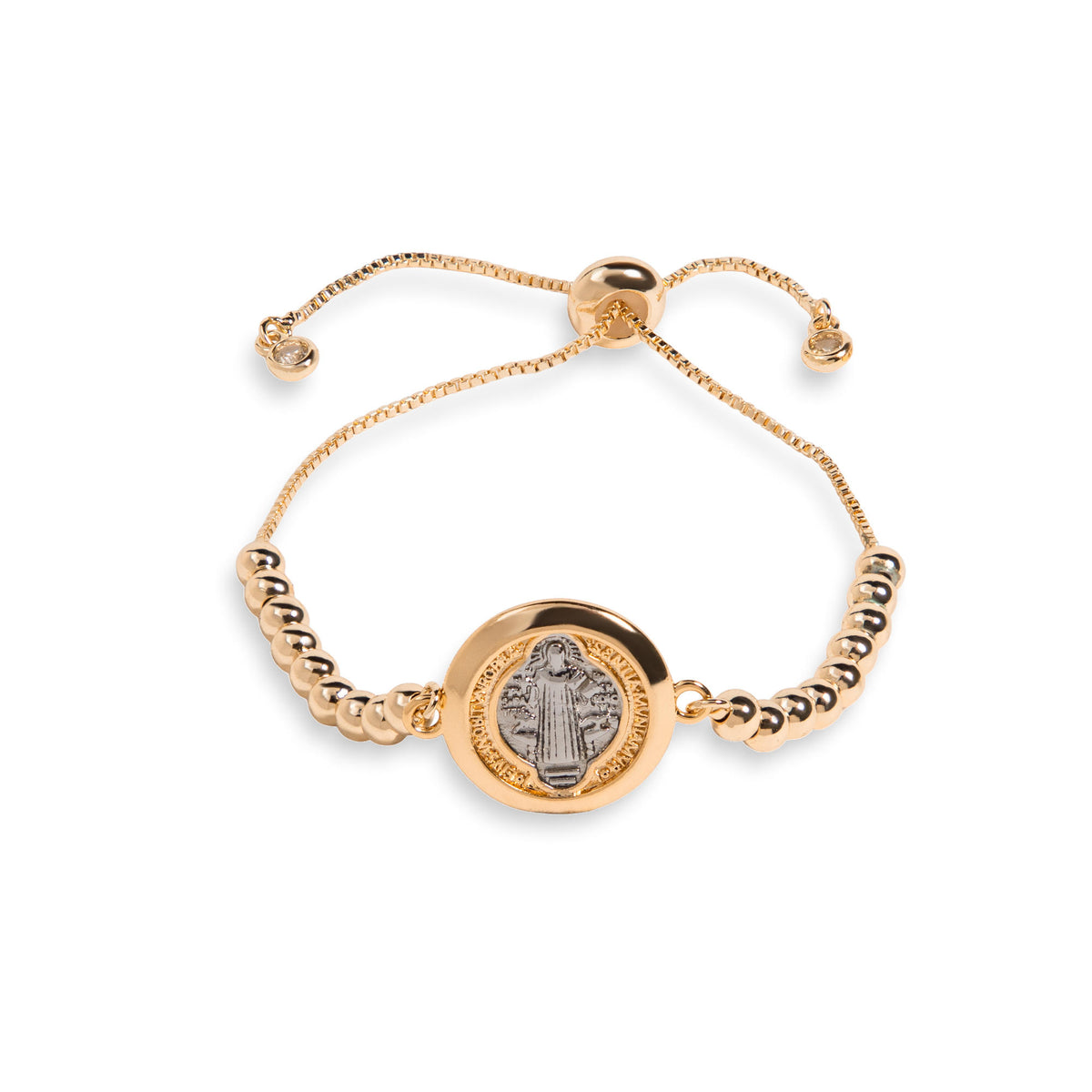 Pulsera ajustable de San Benito bicelado 18mm