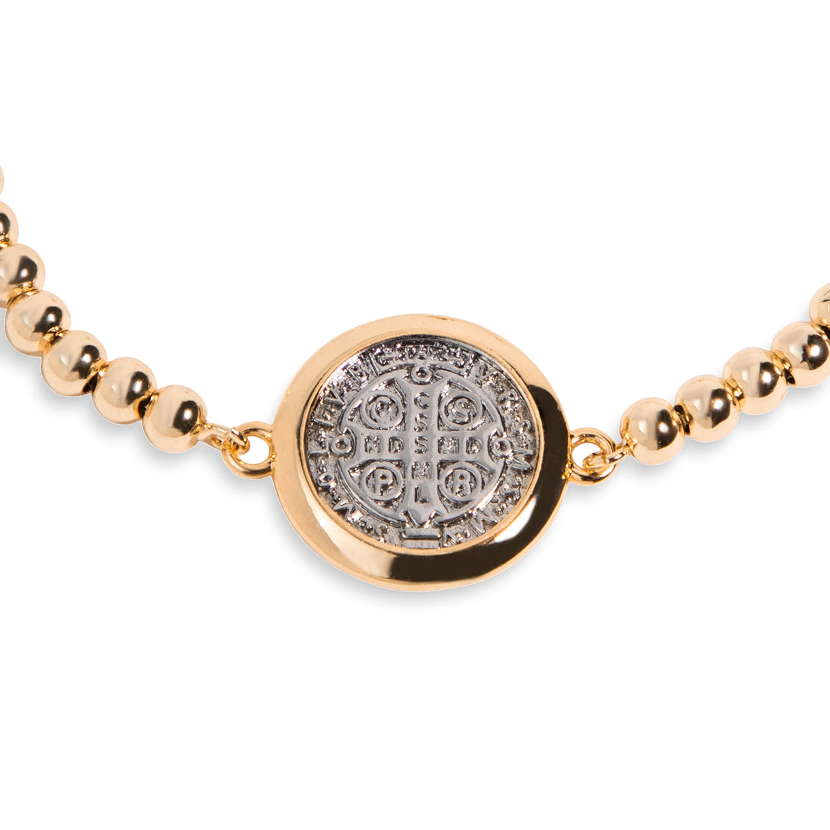 Pulsera ajustable de San Benito bicelado 18mm