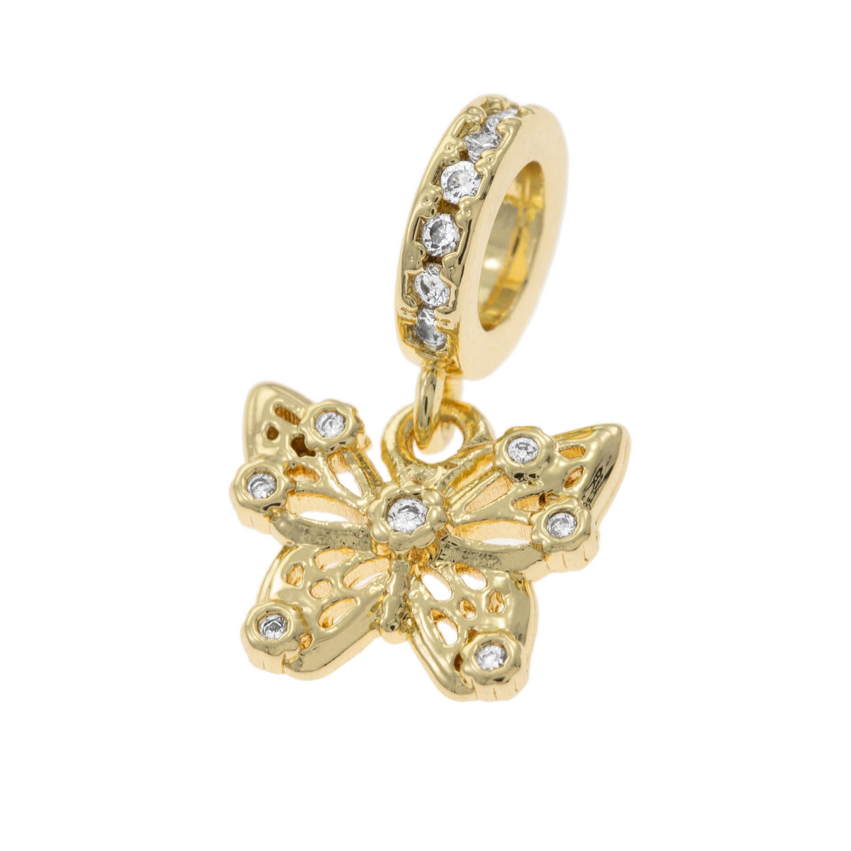 Charm mariposa colgante con circonias 8mm