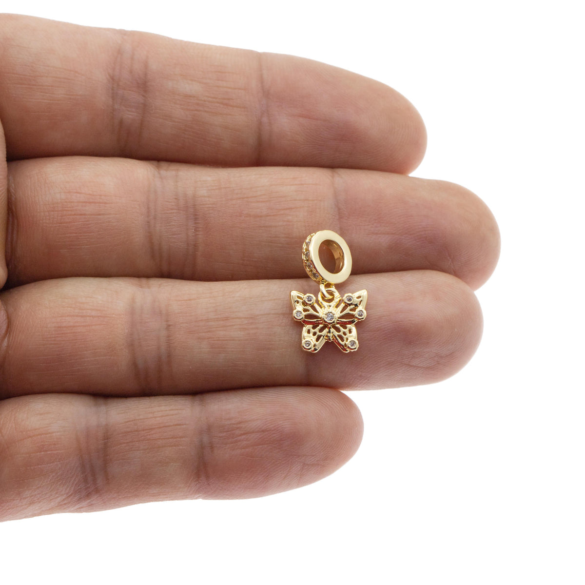 Charm mariposa colgante con circonias 8mm