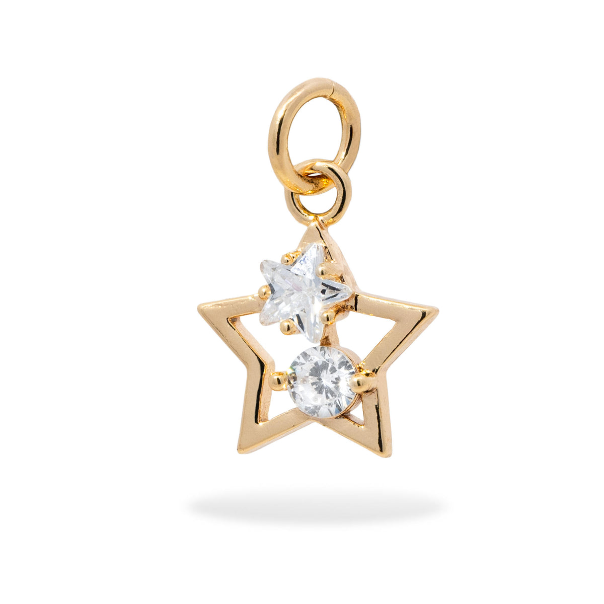 Dije estrella con circonias 10mm