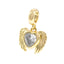 Charm de corazon con alas circonia 12mm
