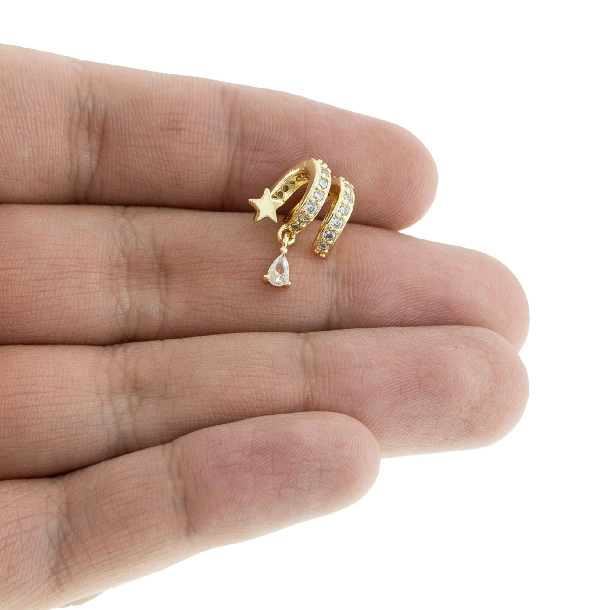 Charm de espiral estrella circonia colgante 11mm