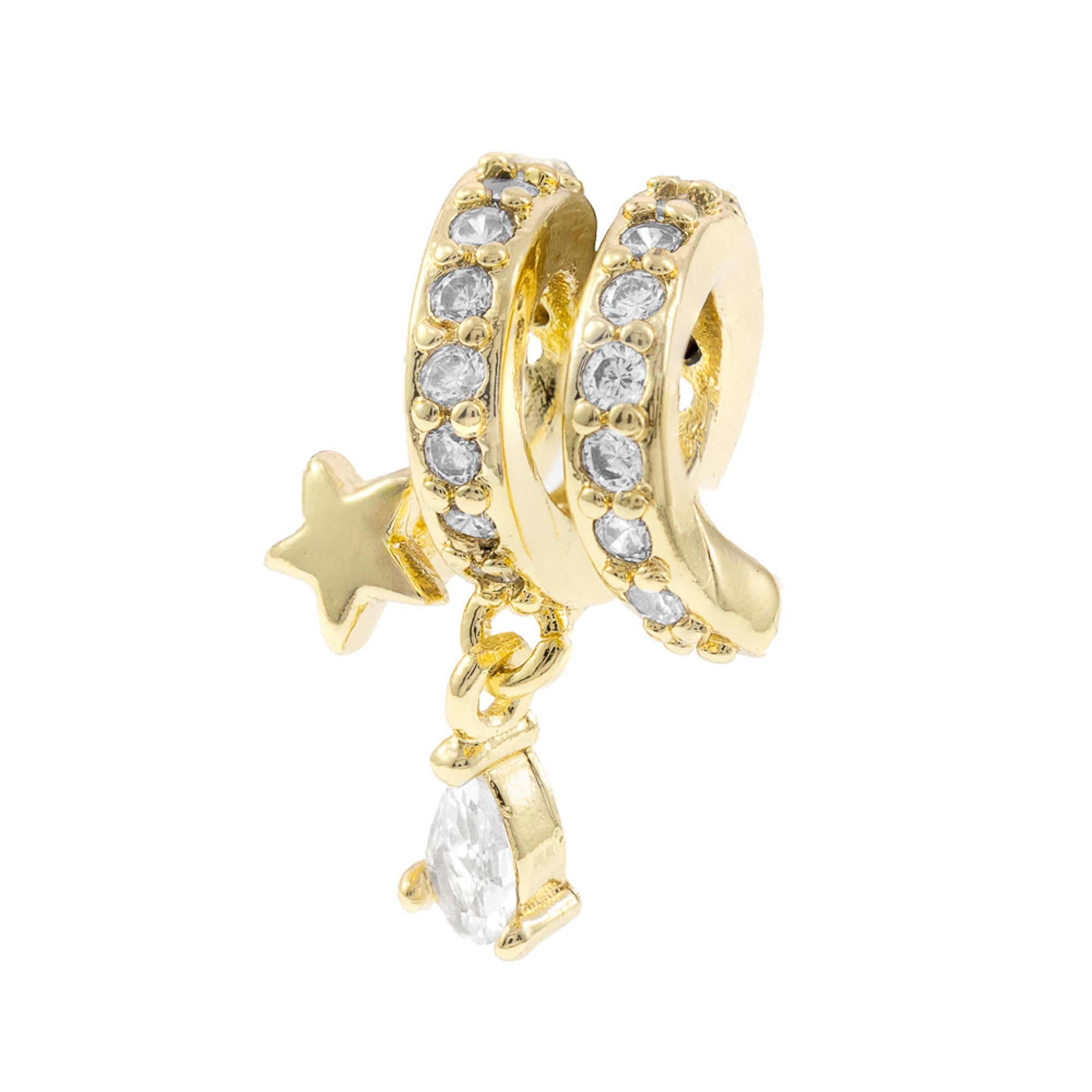 Charm de espiral estrella circonia colgante 11mm