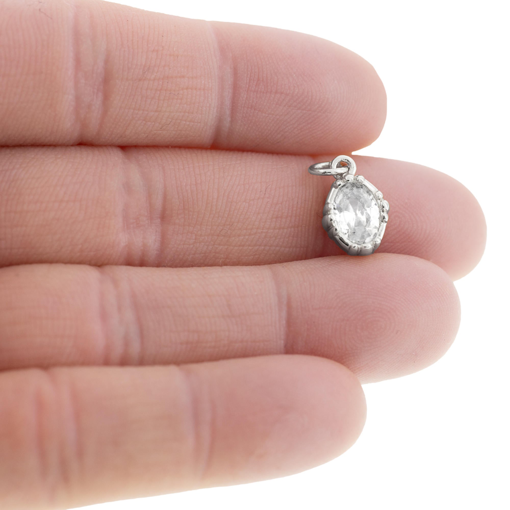 Dije de circonia oval 10mm