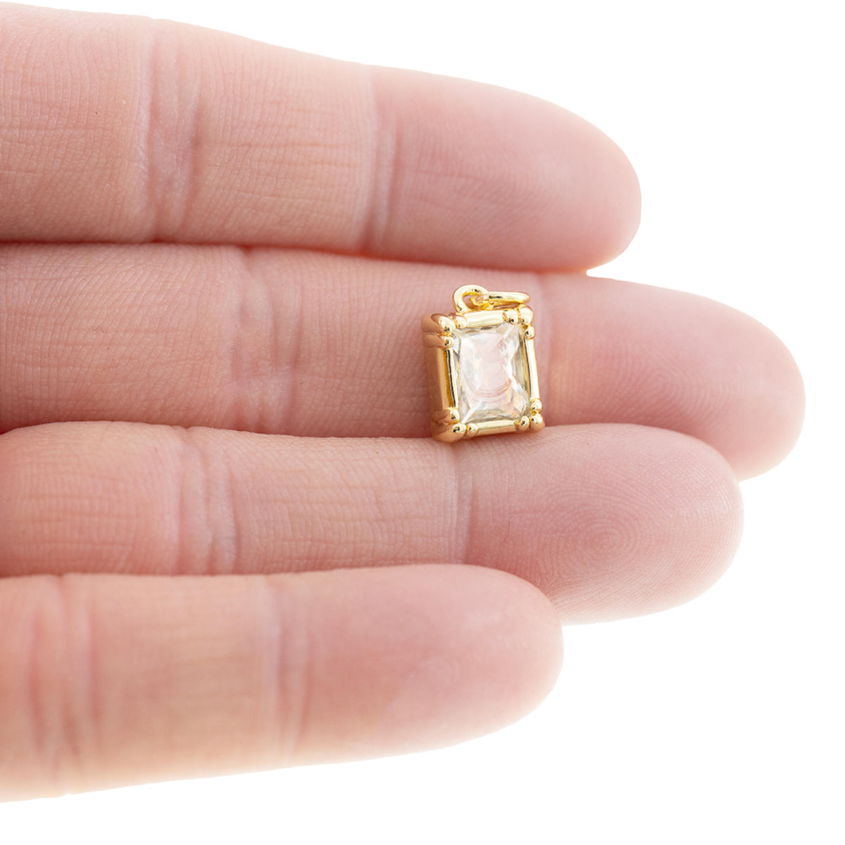Dije circonia rectangular 10mm