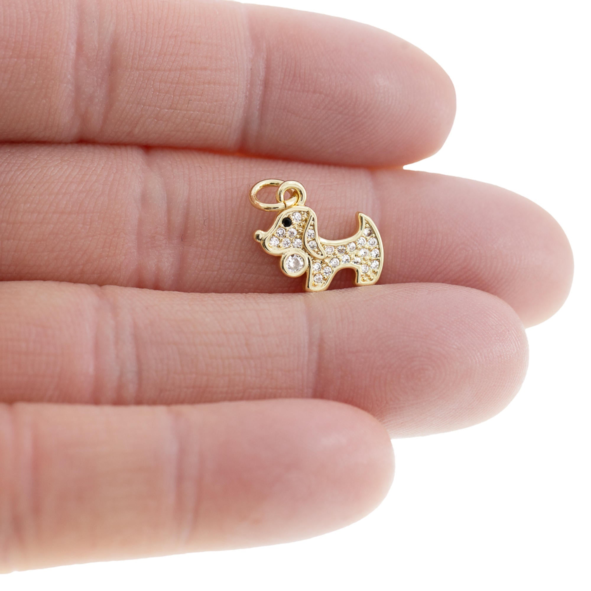 Dije de perro con circonias 9mm