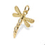 Dije libelula texturizada circonias redonda gota 19mm