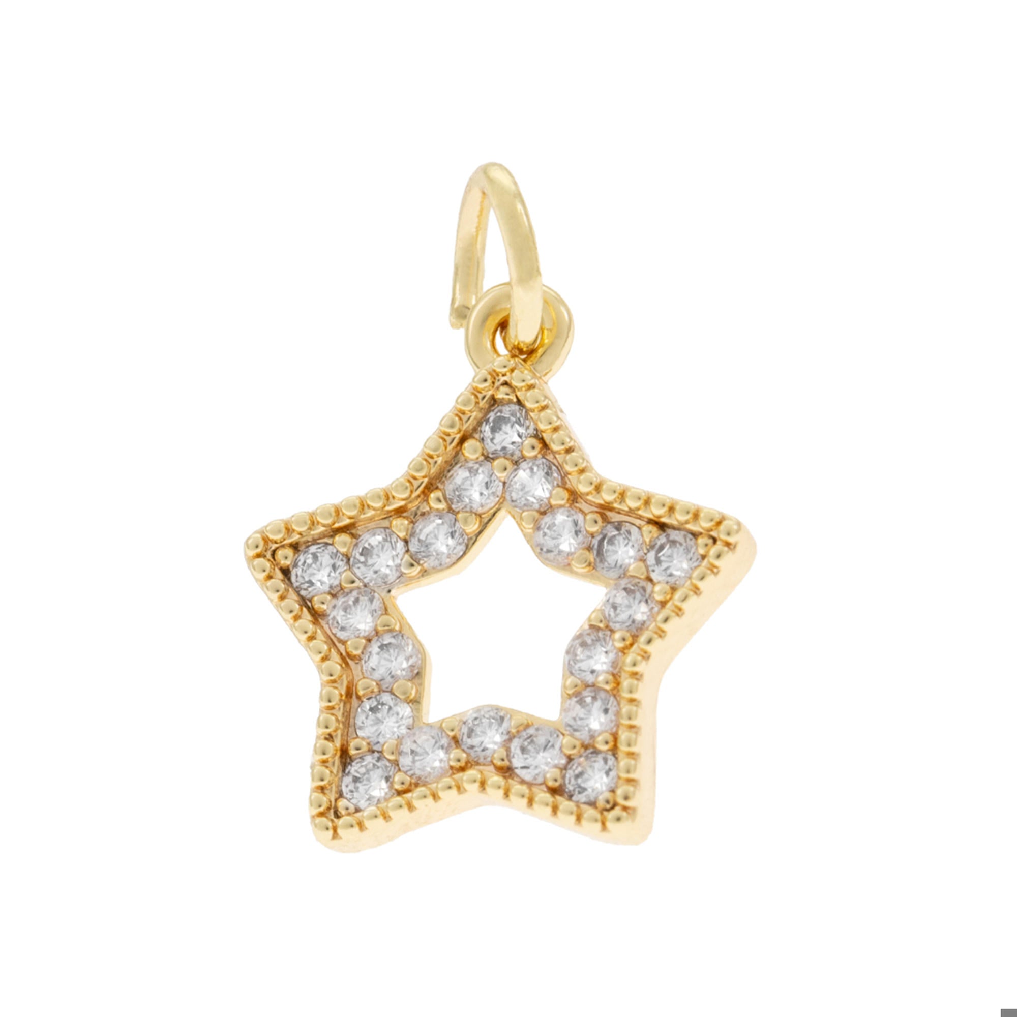 Dije de silueta estrella con circonias 13mm