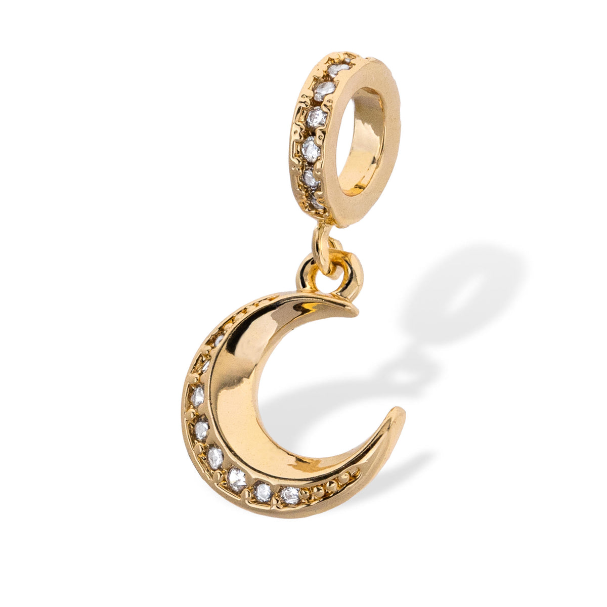Charm de luna colgante con circonias 13mm