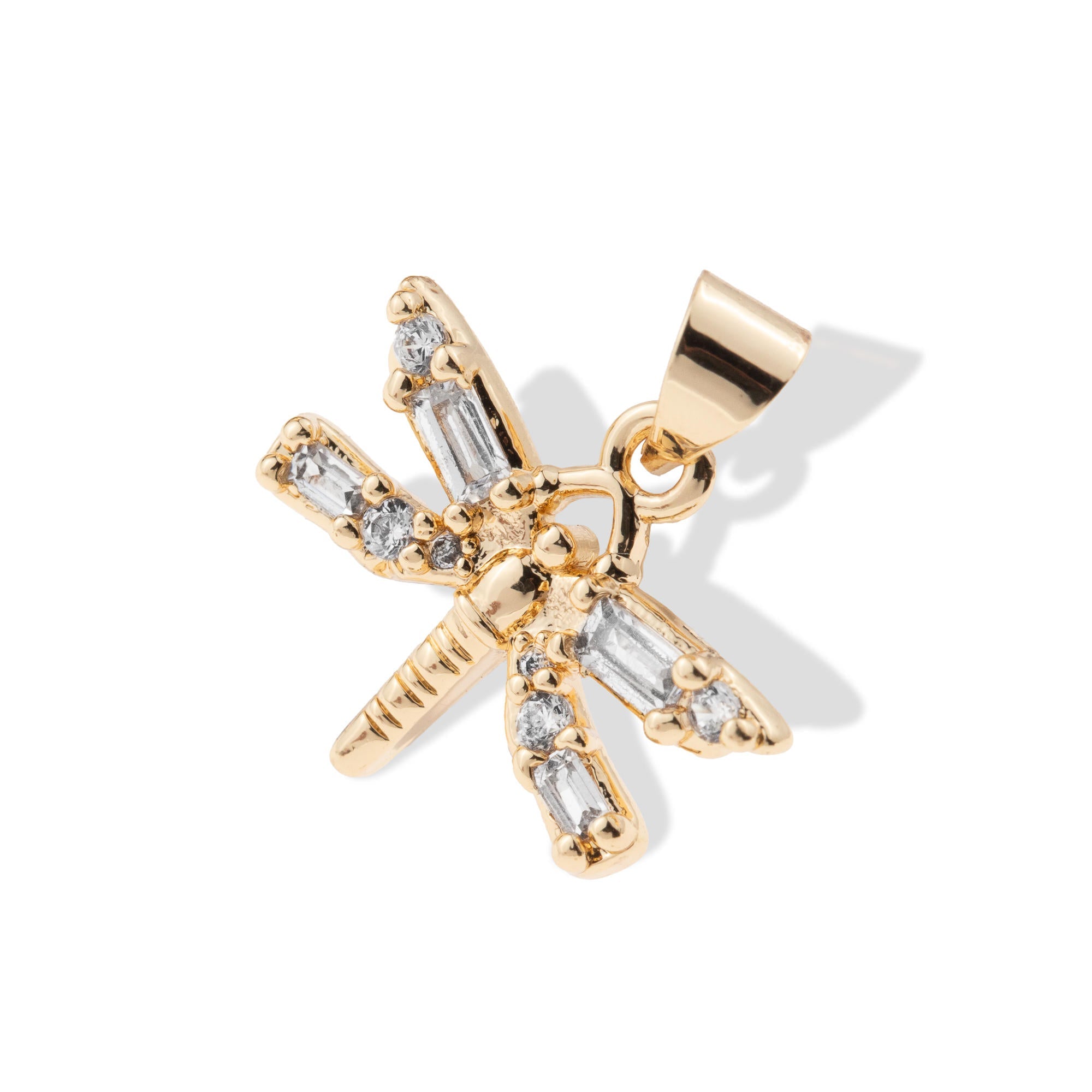 Dije de libelula con circonias baguette 14mm