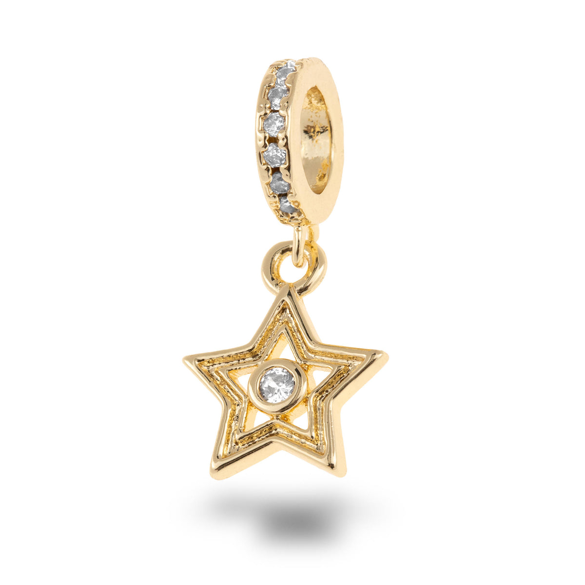 Charm silueta de estrella colgante con circonia 12mm