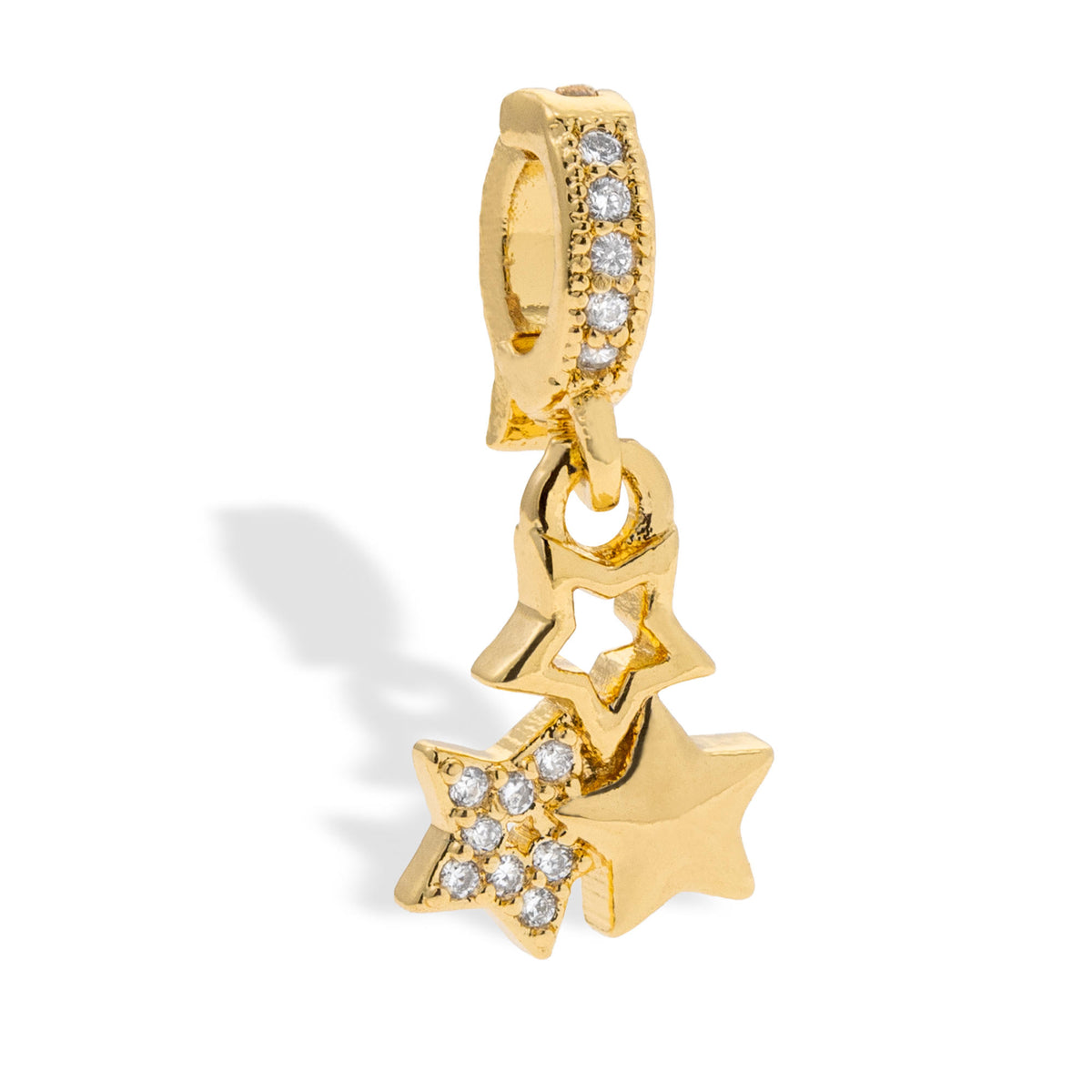 Charm de estrellas colgantes con circonias 12mm