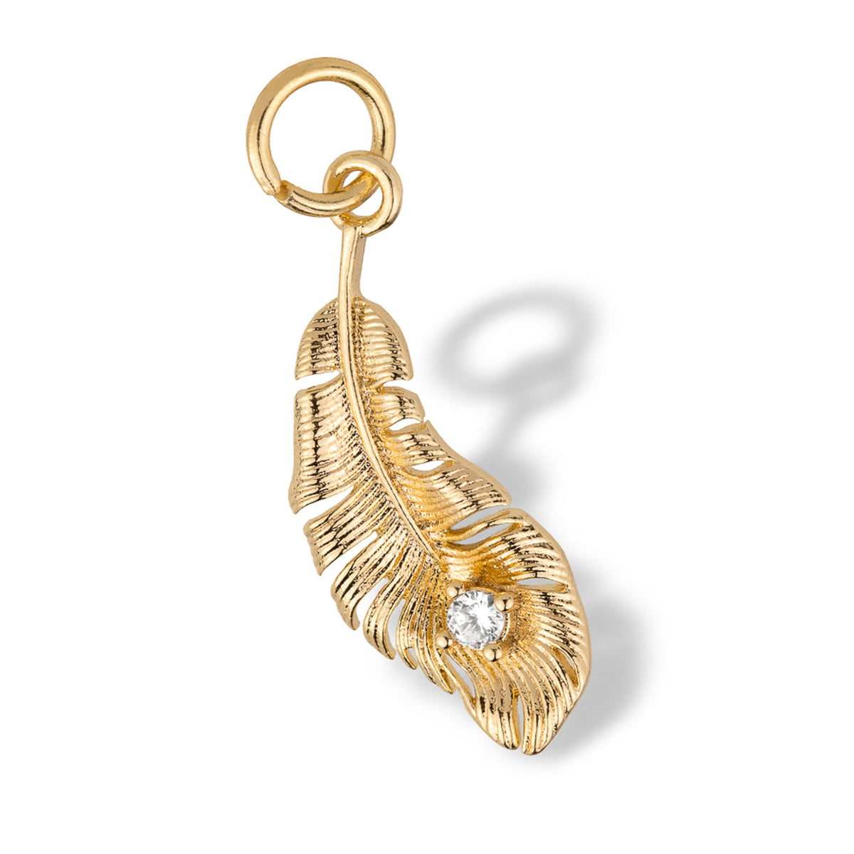 Dije de pluma con circonia 21mm