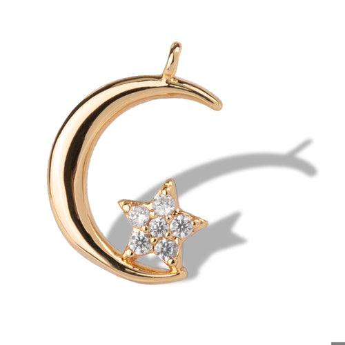 Dije luna y estrella con circonias 12mm