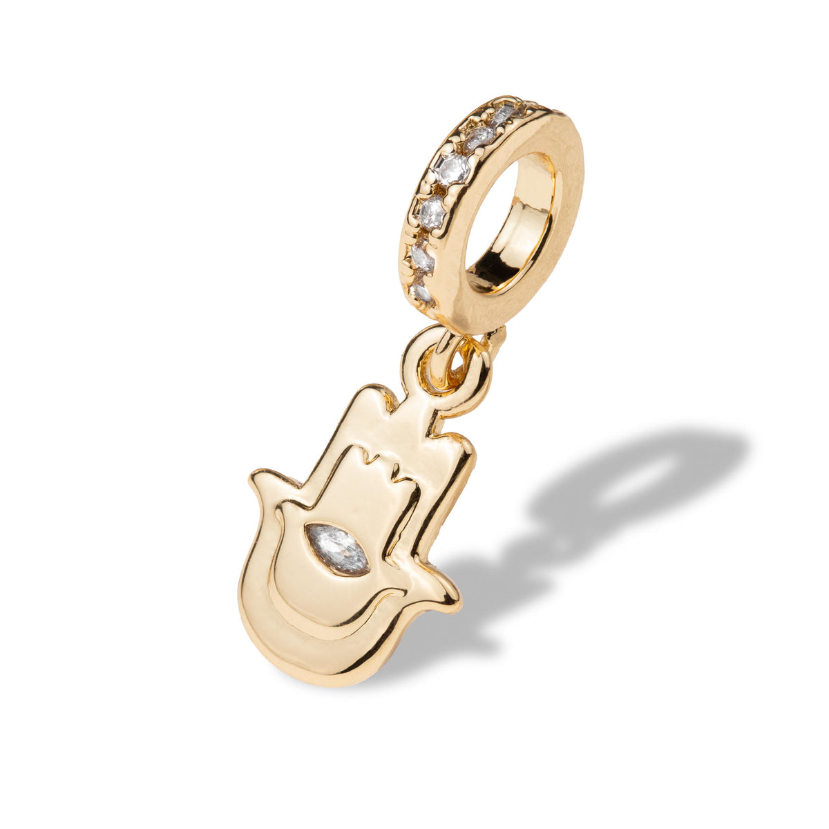 Charm mano de fatima colgante con circonia marquise 13mm