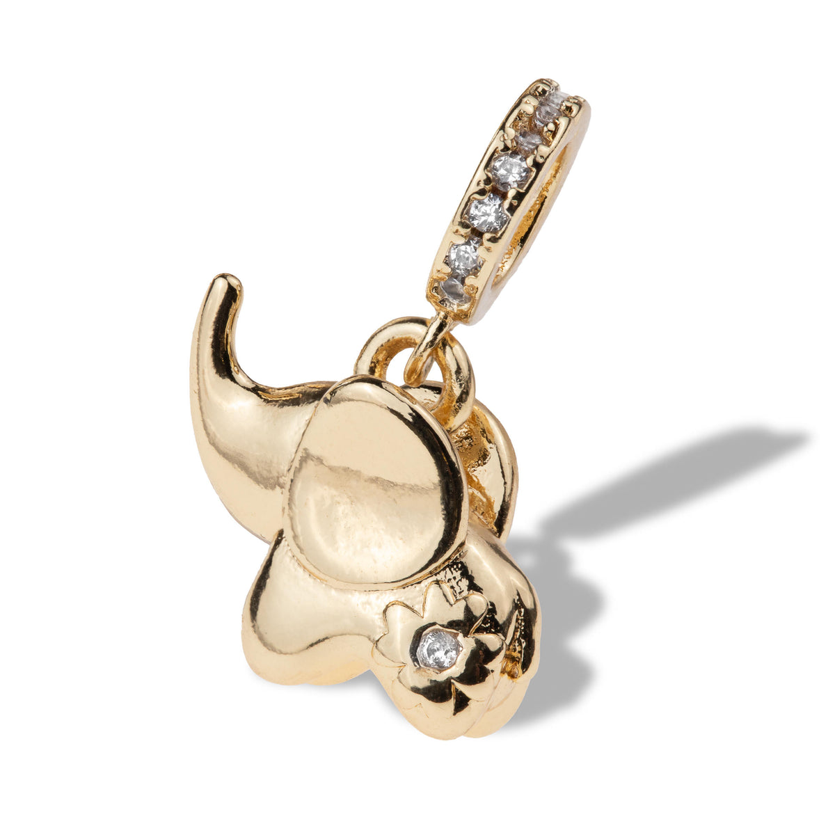 Charm de elefante colgante con circonias 12mm