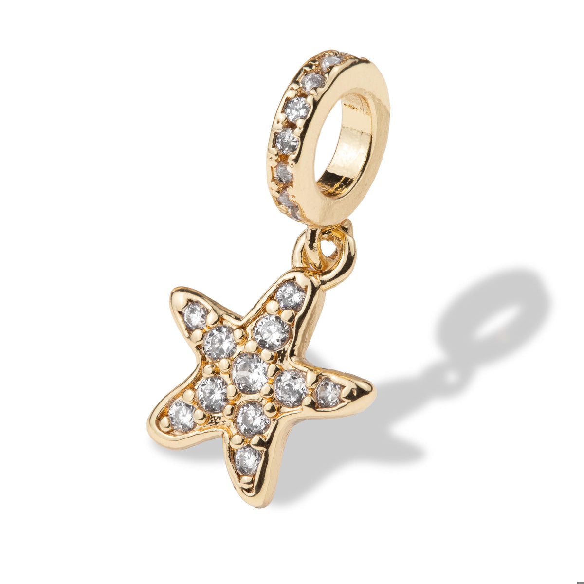 Charm estrella de mar colgante con circonias 13mm