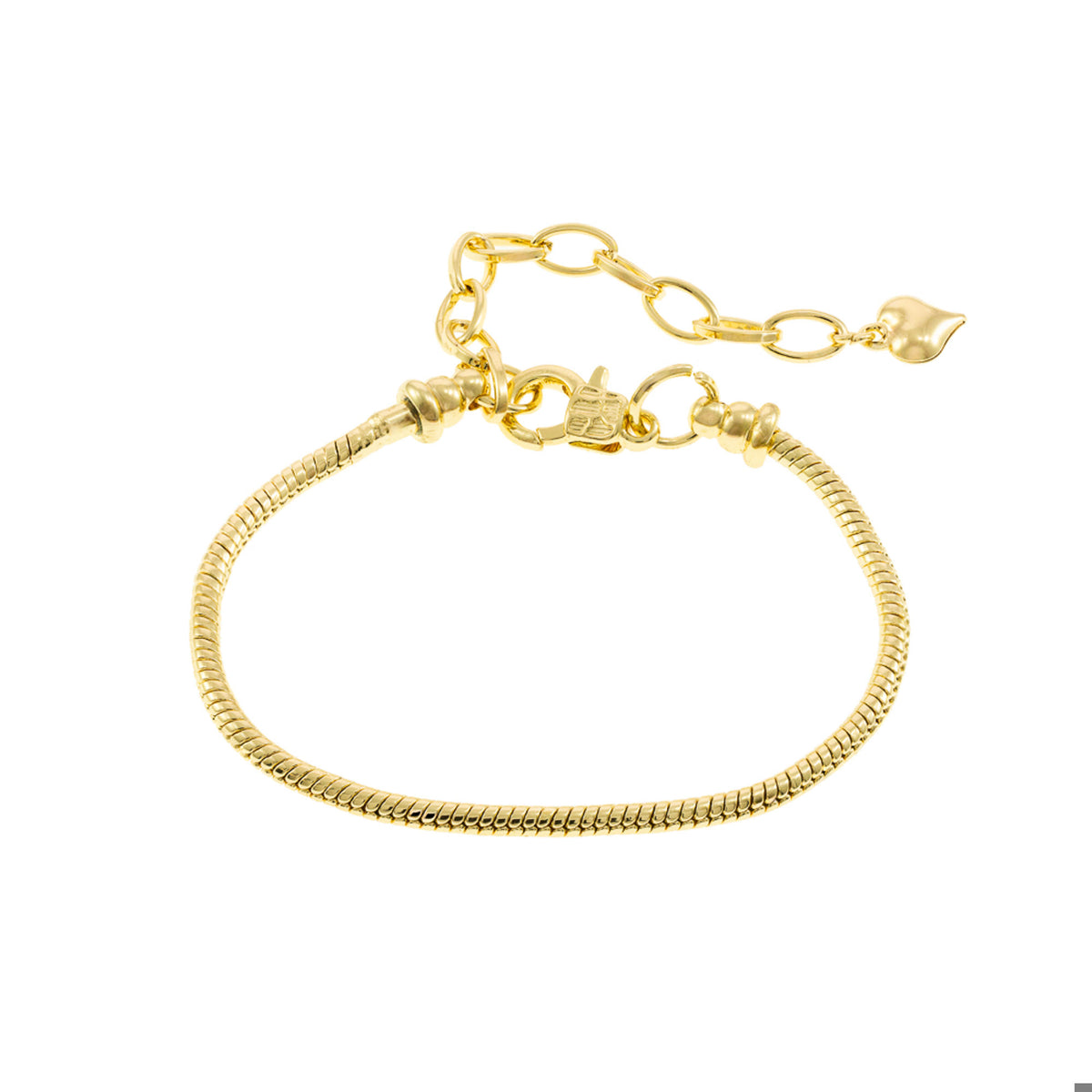 Pulsera cola de raton corazon colgante 17-24cm