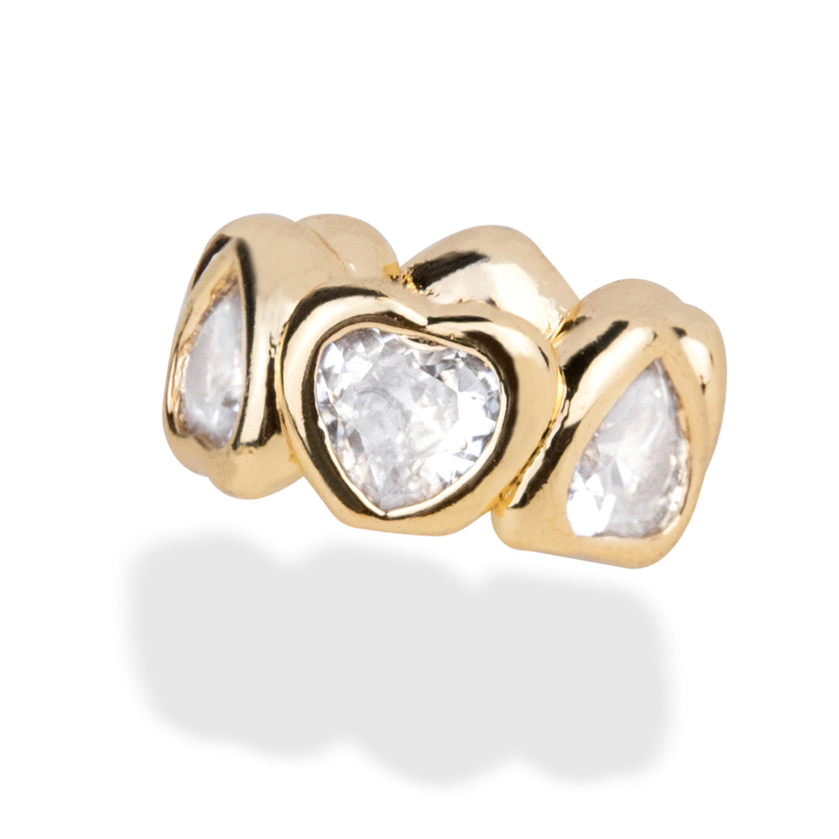 Separador rondel de corazones con circonias 5x10mm